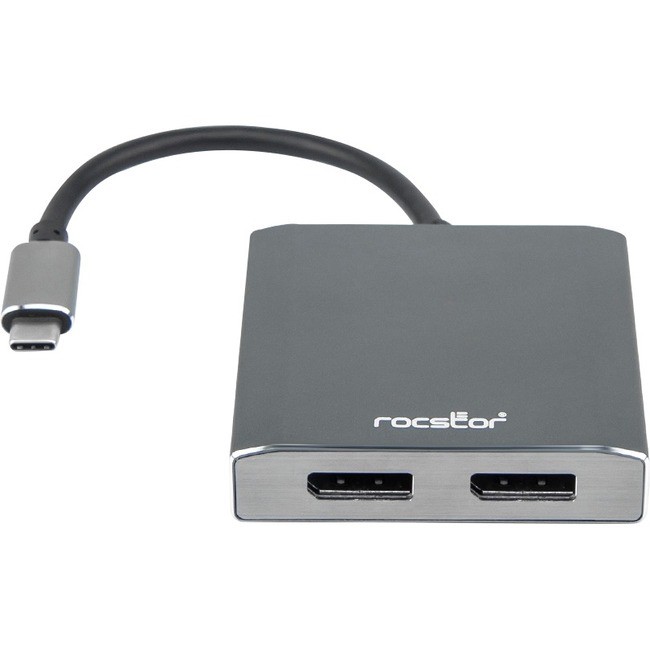 Rocstor Premium USB-C to Dual DisplayPort Multi Monitor Adapter 4K 60Hz