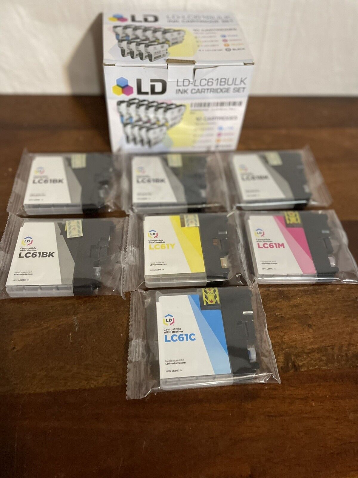 LD LC12 BULK Ink Cartridges . 7 Cartridges Total, 4 Black, 1 Cyan, Yellow, Mage