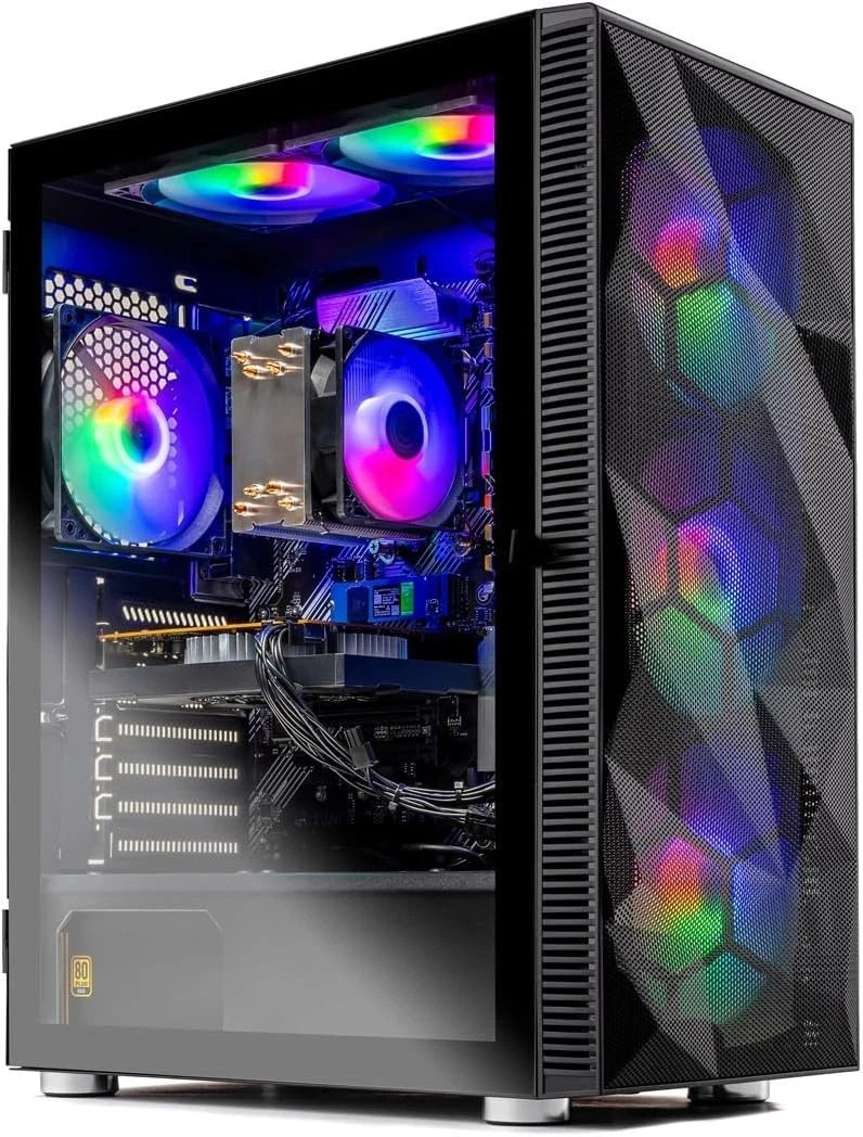 Gaming Desktop PC Black ARGB i7 4.2Ghz 16GB 512GB NVMe SSD RX 580 8GB WiFi Win11