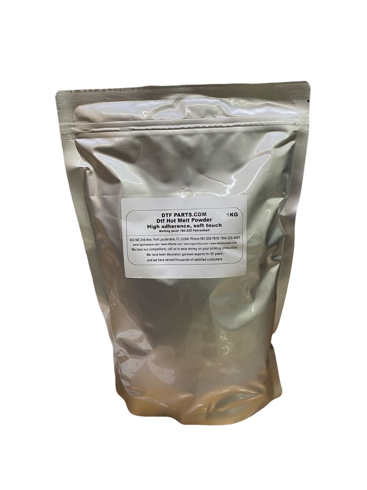 Premium Heat Transfer Film PET DTF Hot Melt Adhesive White Powder -1KG -2kg