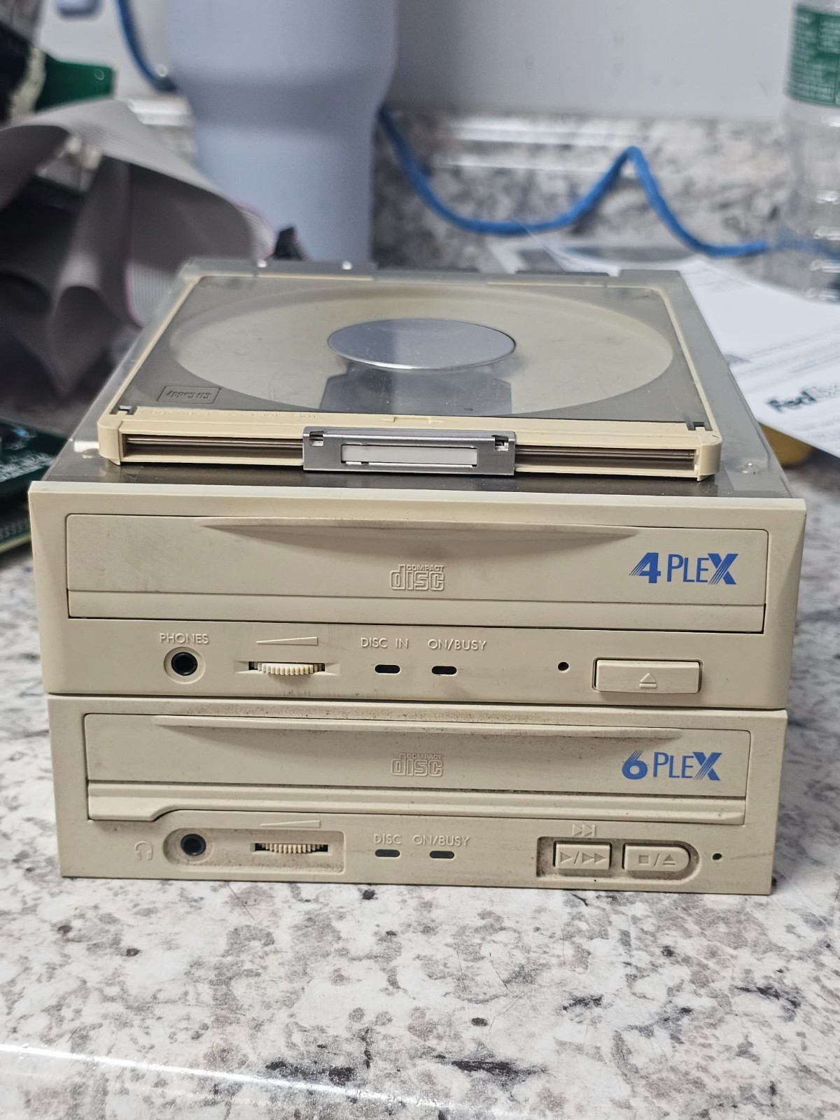 2x Vintage Plextor PX-43CH Internal CD-ROM Drive FIRST 4X & PX-63CS 50 PIN SCSI