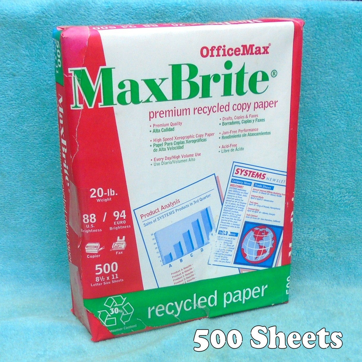 OfficeMax MaxBrite Paper 8½"x11" 20 lb. 500 Sheets 88 Brightness - NEW & Sealed