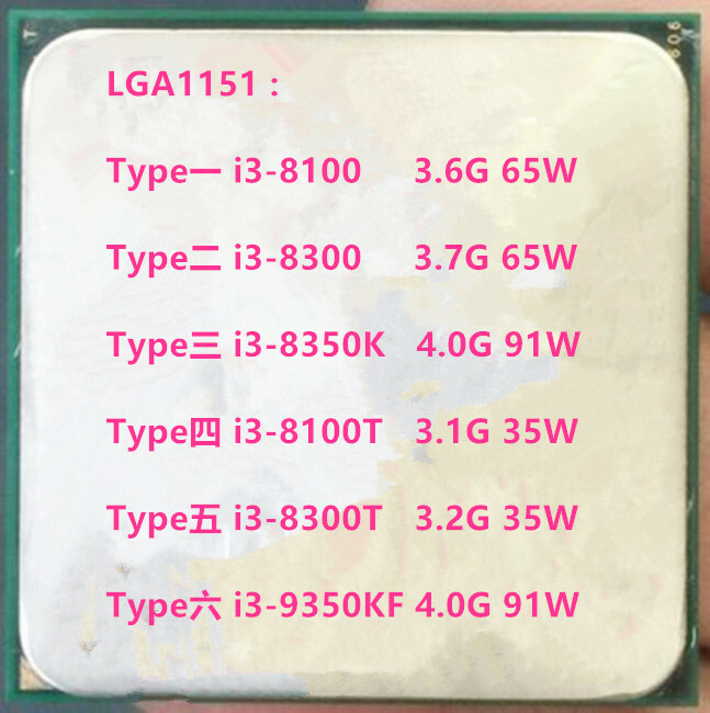Intel  i3-8100T i3-8300T i3-9100T  i3-9300T  LGA 1151 CPU