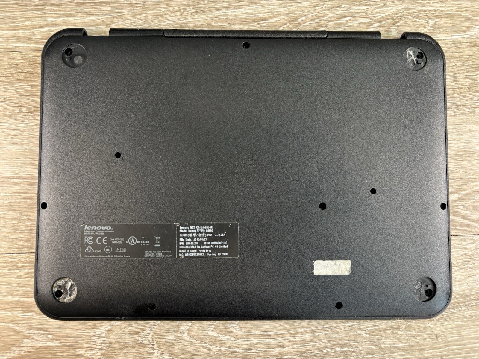 Lenovo N21 Chromebook 11.6” Bottom Case 3INL6BA0020 (With all Rubber Feet)