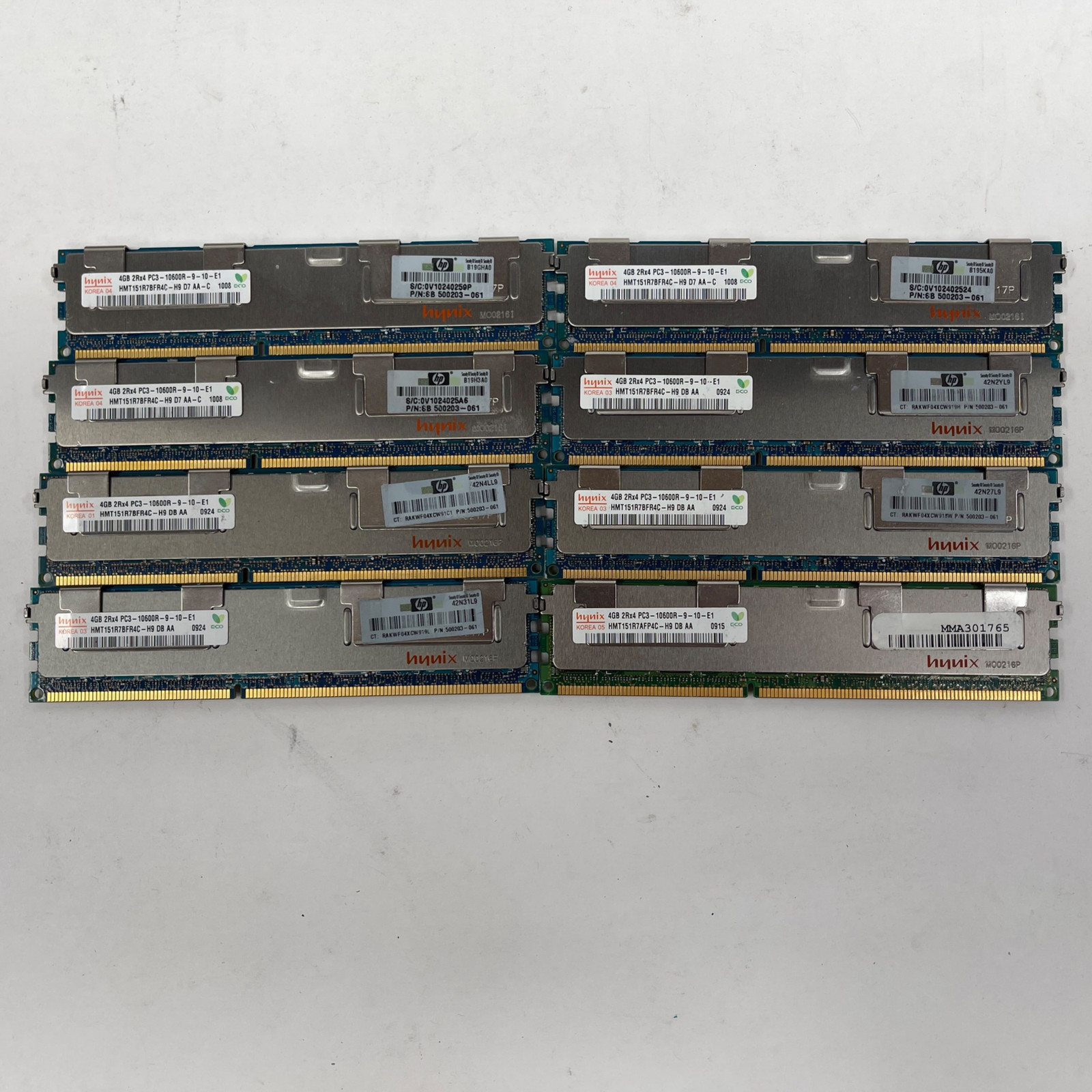 32GB (8x4GB) Hynix DDR3 1333MHz PC3-10600R ECC Reg Server RAM *READ*