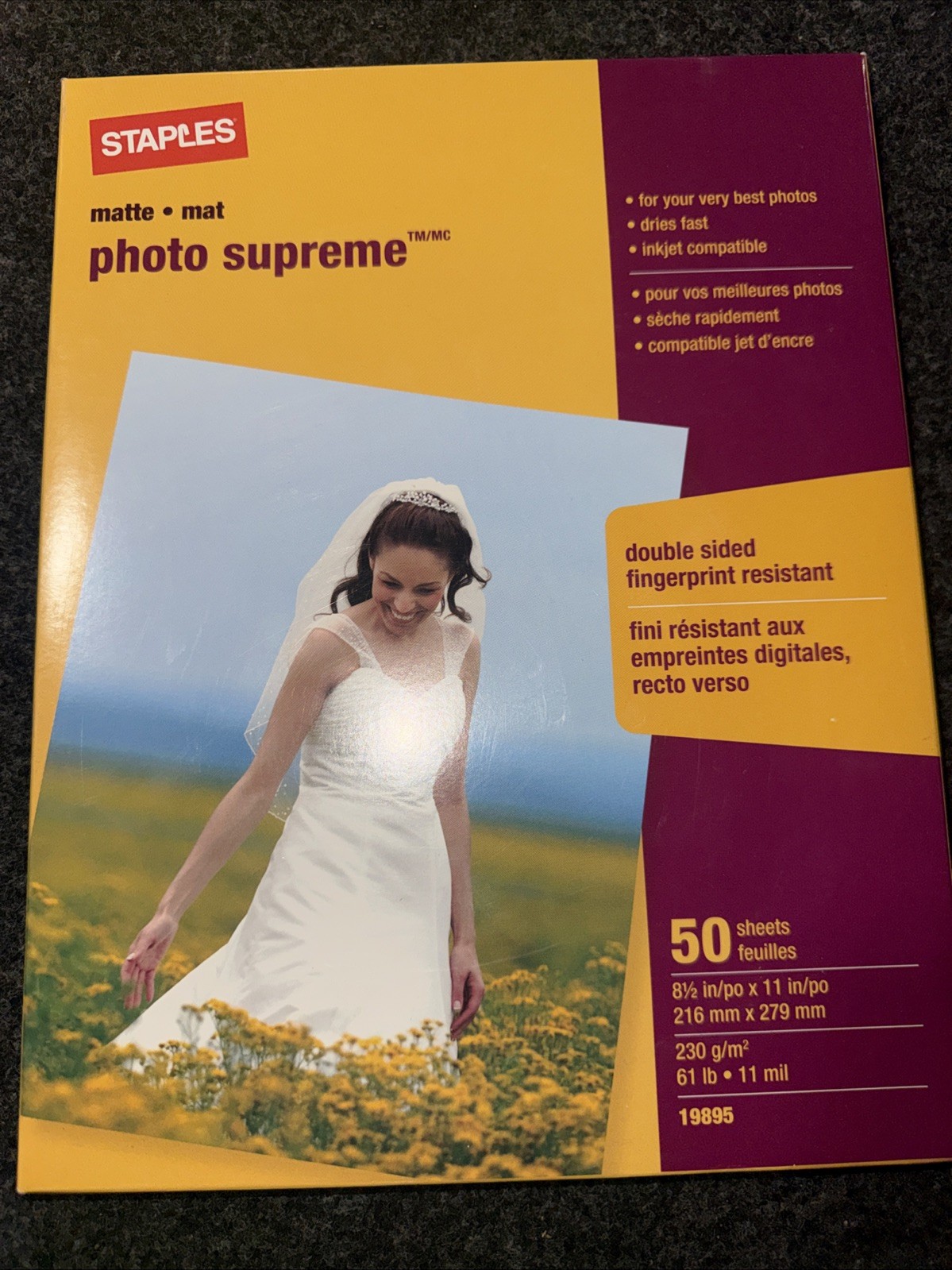 Matte Photo Supreme Paper - 50 Sheets - Staples 19895 8-1/2” x 11”