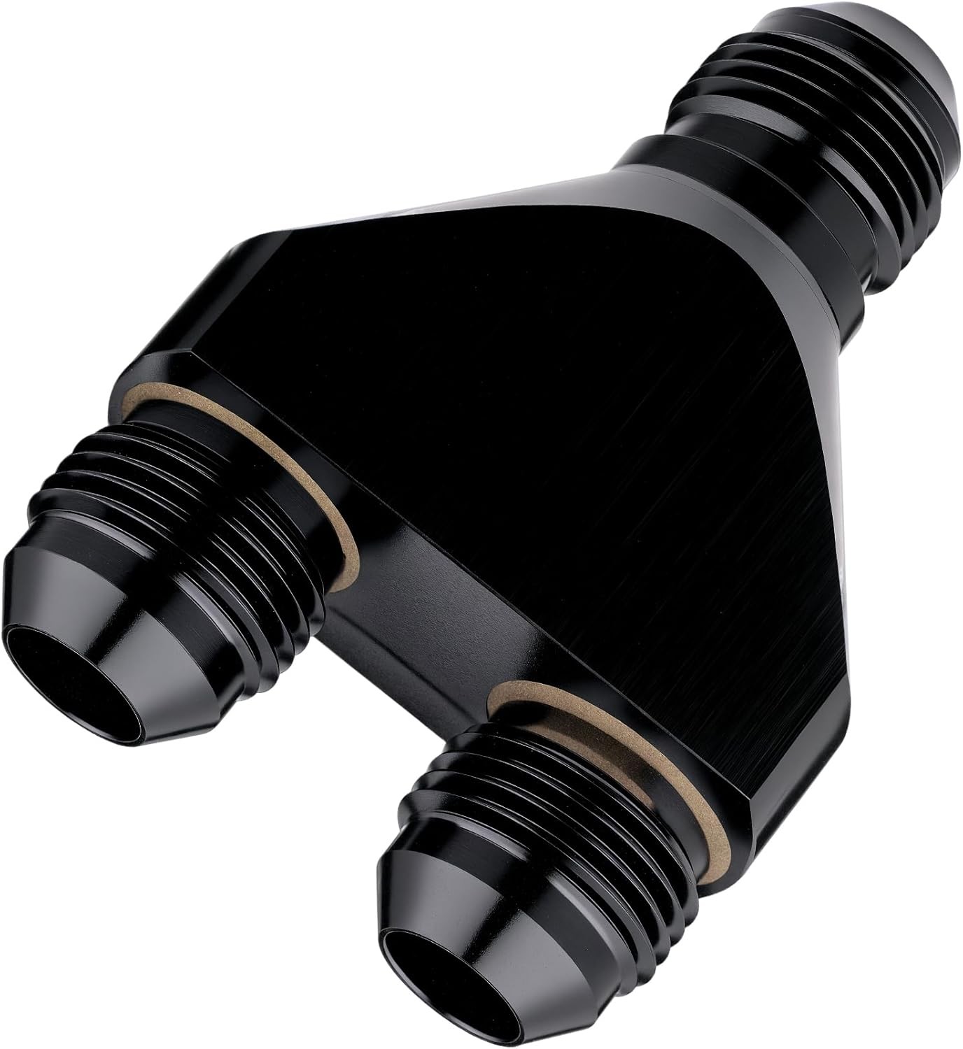  8AN Male to Parallel Exit Dual 8AN Male Y Block Fitting 8AN to 2 x 8AN