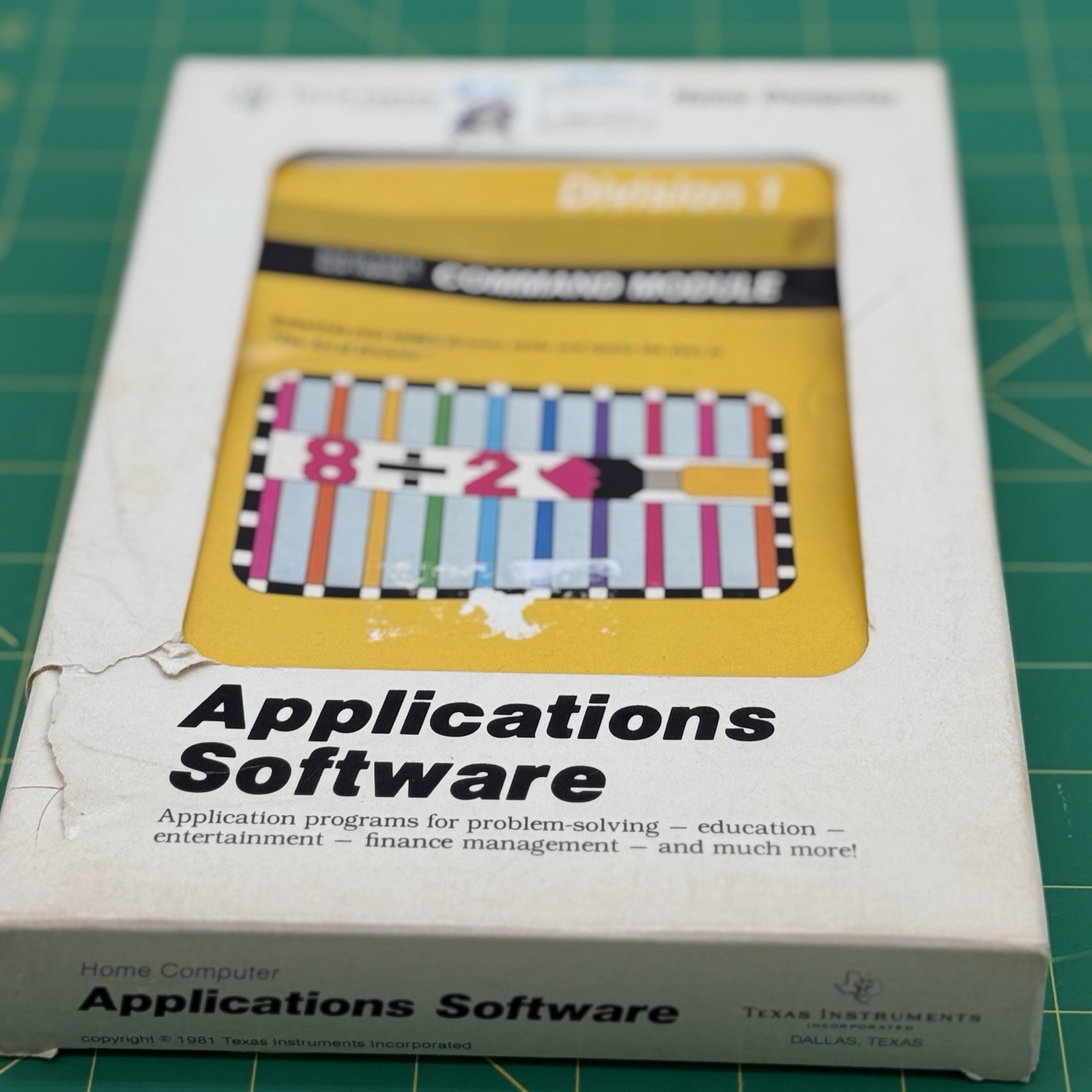 Vintage Texas Instruments Home Computer Application Software Division 1 Game