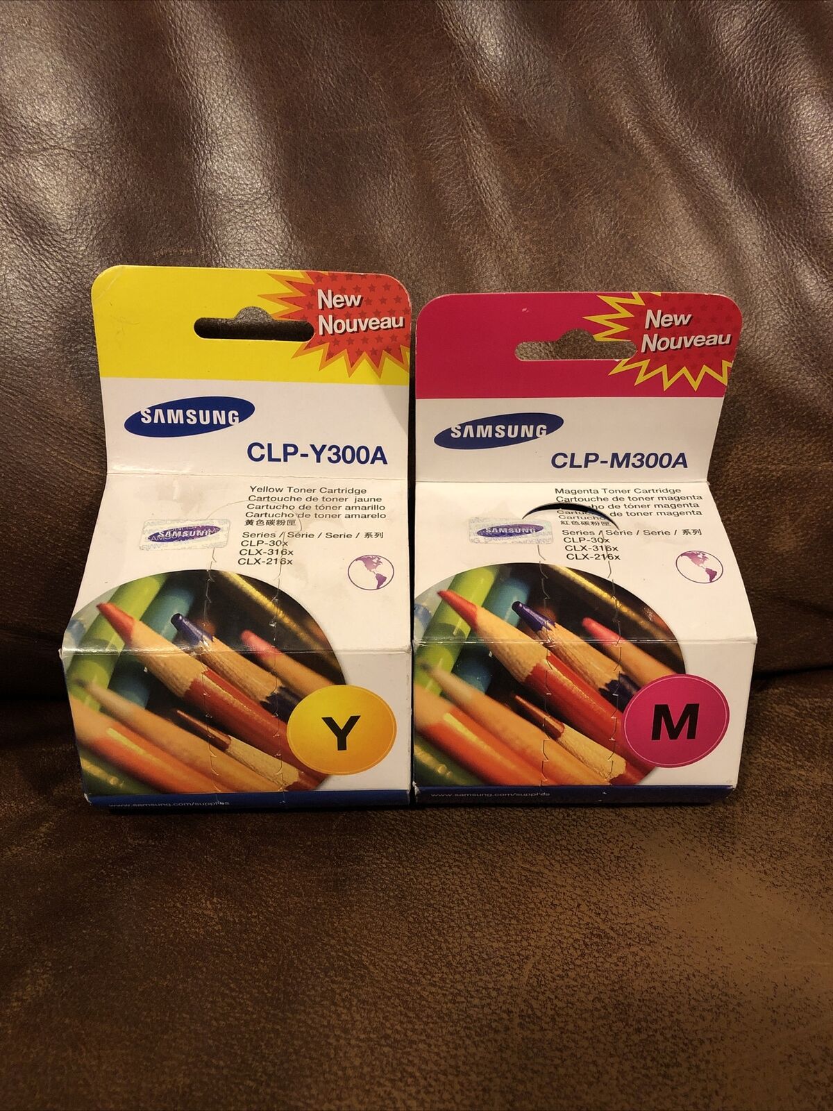 CLP-Y300A CLP-M300A Genuine New Samsung Yellow Magenta Toner New