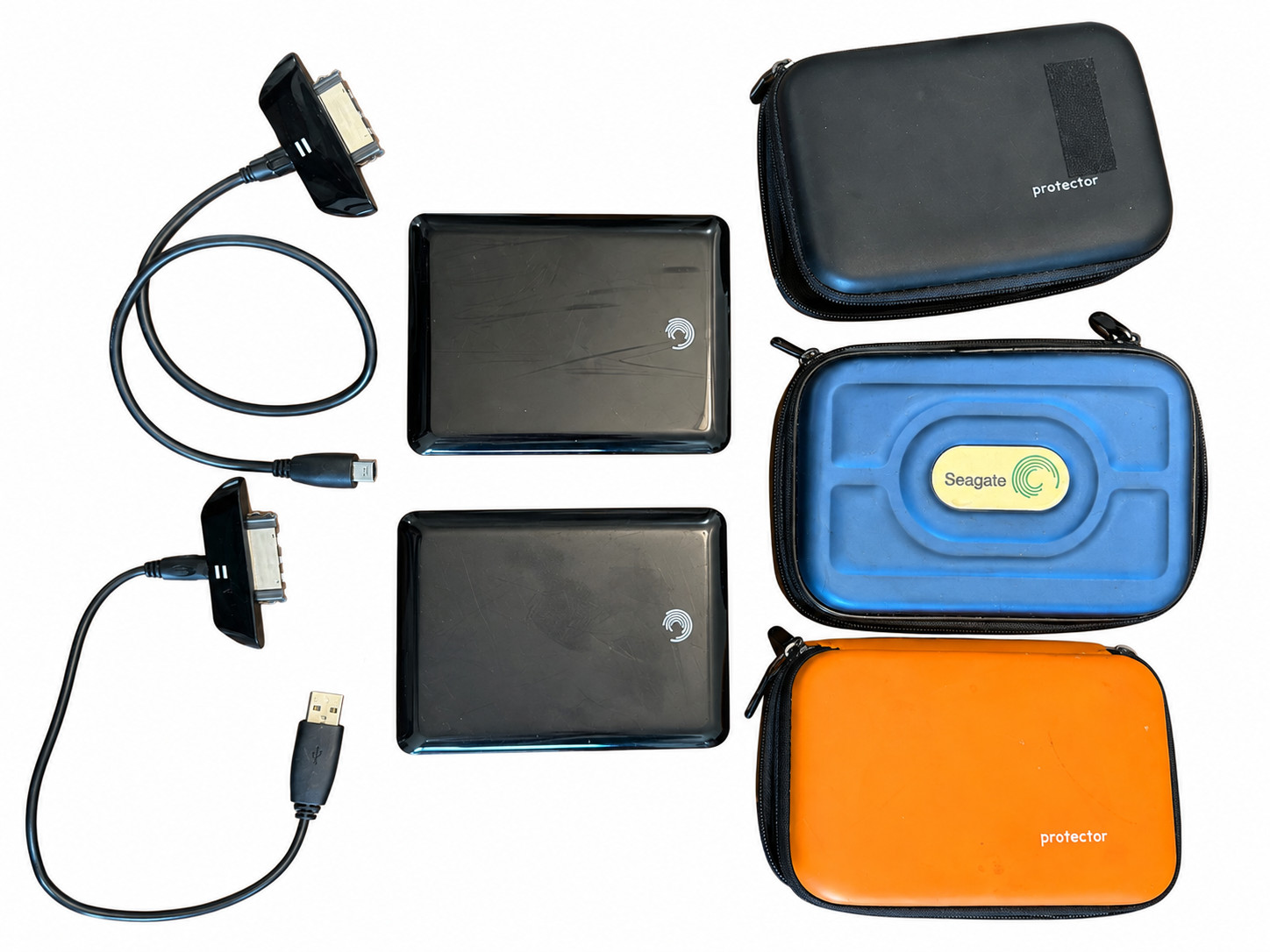 Seagate FreeAgent GoFlex 1TB External Hard Drives 2 PACK WITH CASES