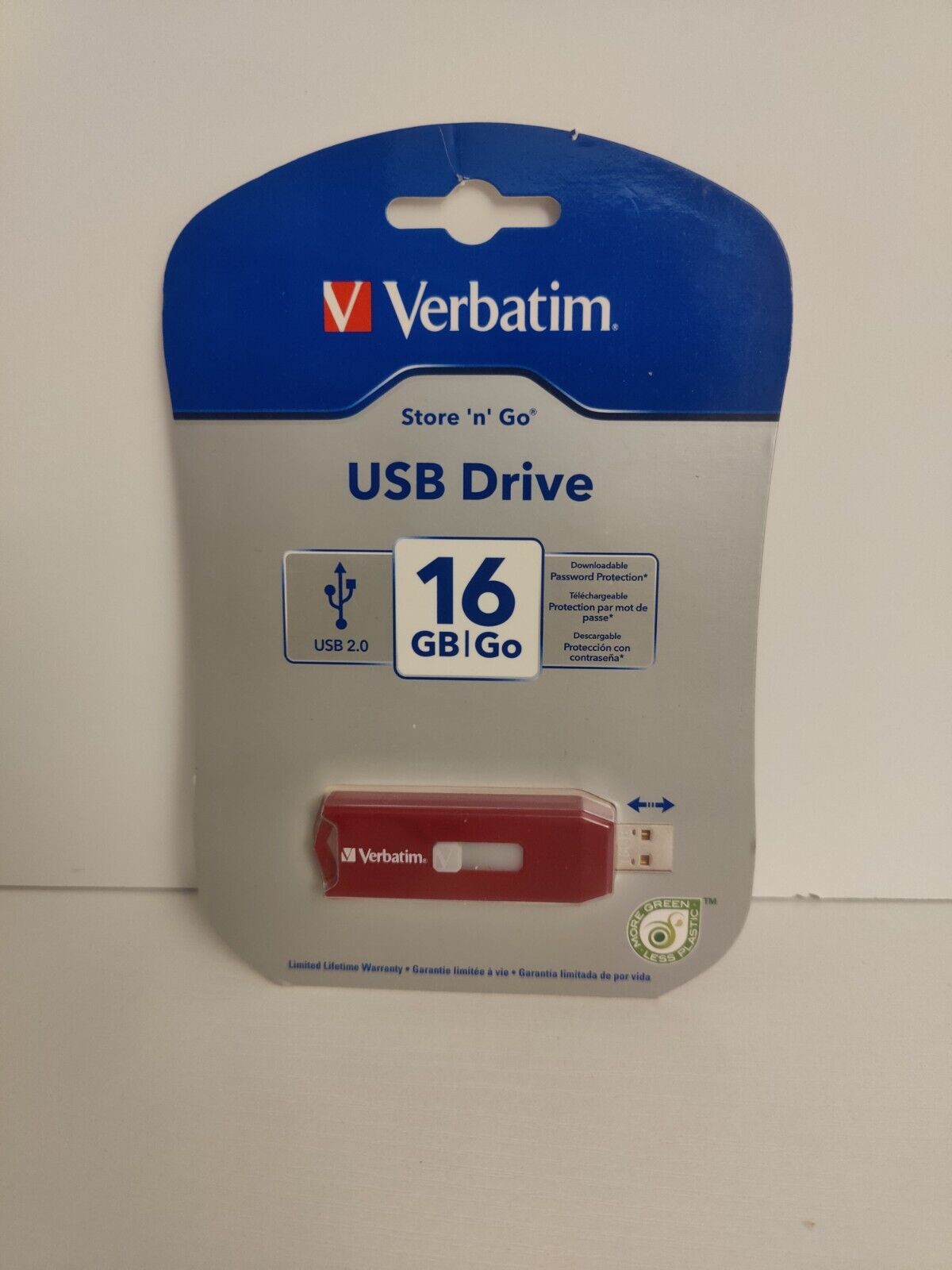 T Verbatim 96317 Red 16GB Store 'n' Go USB Flash Drive