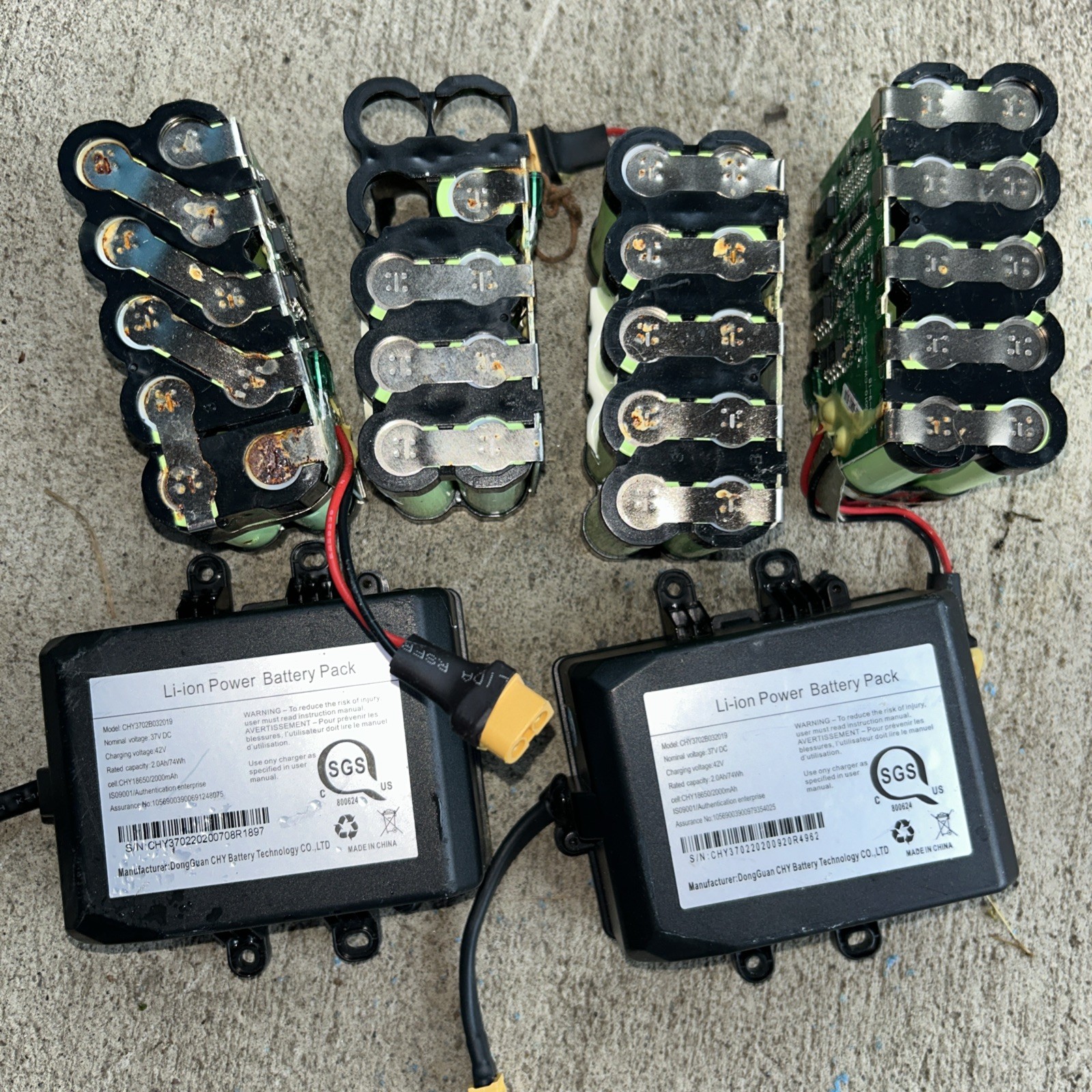 Lot 5PCs 36v  1 24vLithium Ion Batteries for Scrap / Cell Recovery AS IS