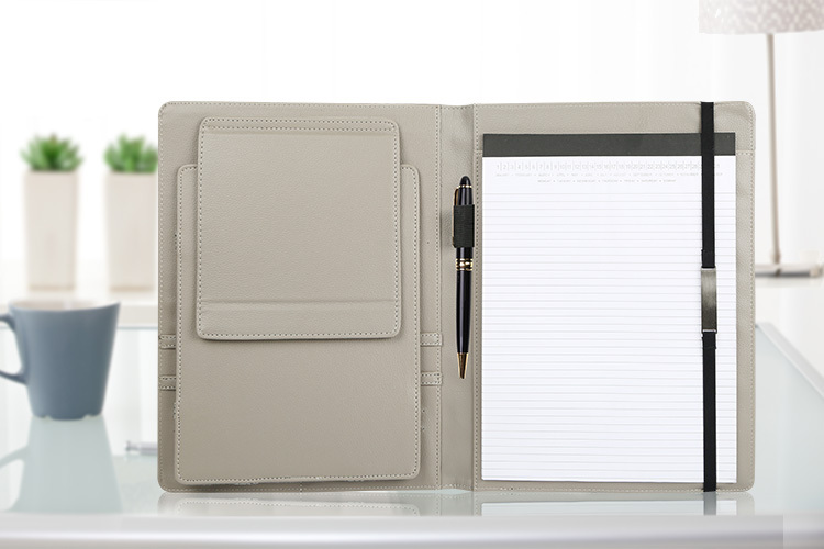 9.7" Case Cover PadFolio Black Notepad Holder and Pockets For 9.7" Inch iPad