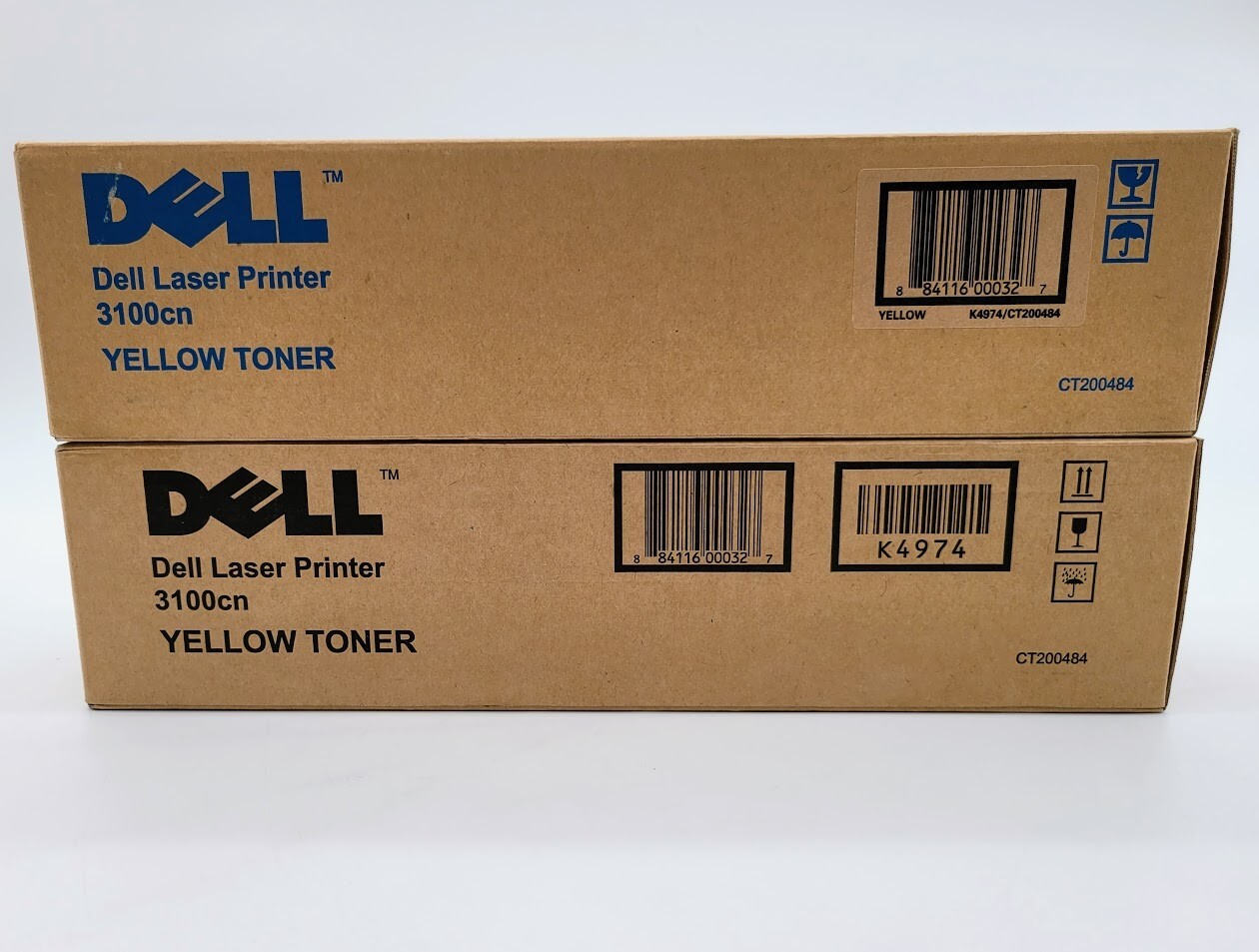 lot of 2 Genuine New Dell CT200484 Yellow Toner Cartridge 3000cn 3100cn