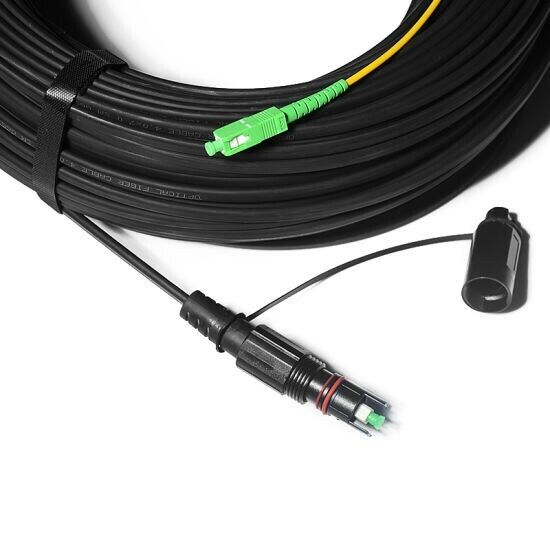Corning Equiv FTTH OptiTap Flat Drop cable tonable SCAPC 1000FT NEW