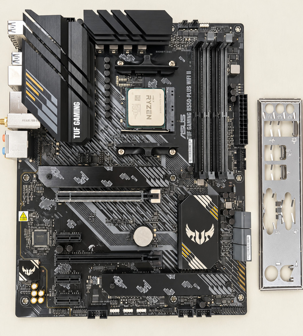 ASUS TUF GAMING B550-PLUS WIFI II AM4 Motherboard w/Ryzen 5 5600X CPU I/O Shield