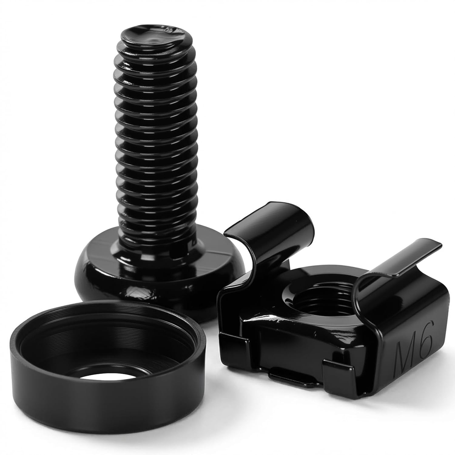 M6 Cage Nuts and Rack Screws Kit, 10-Pack, Rack Mount Cage Nuts