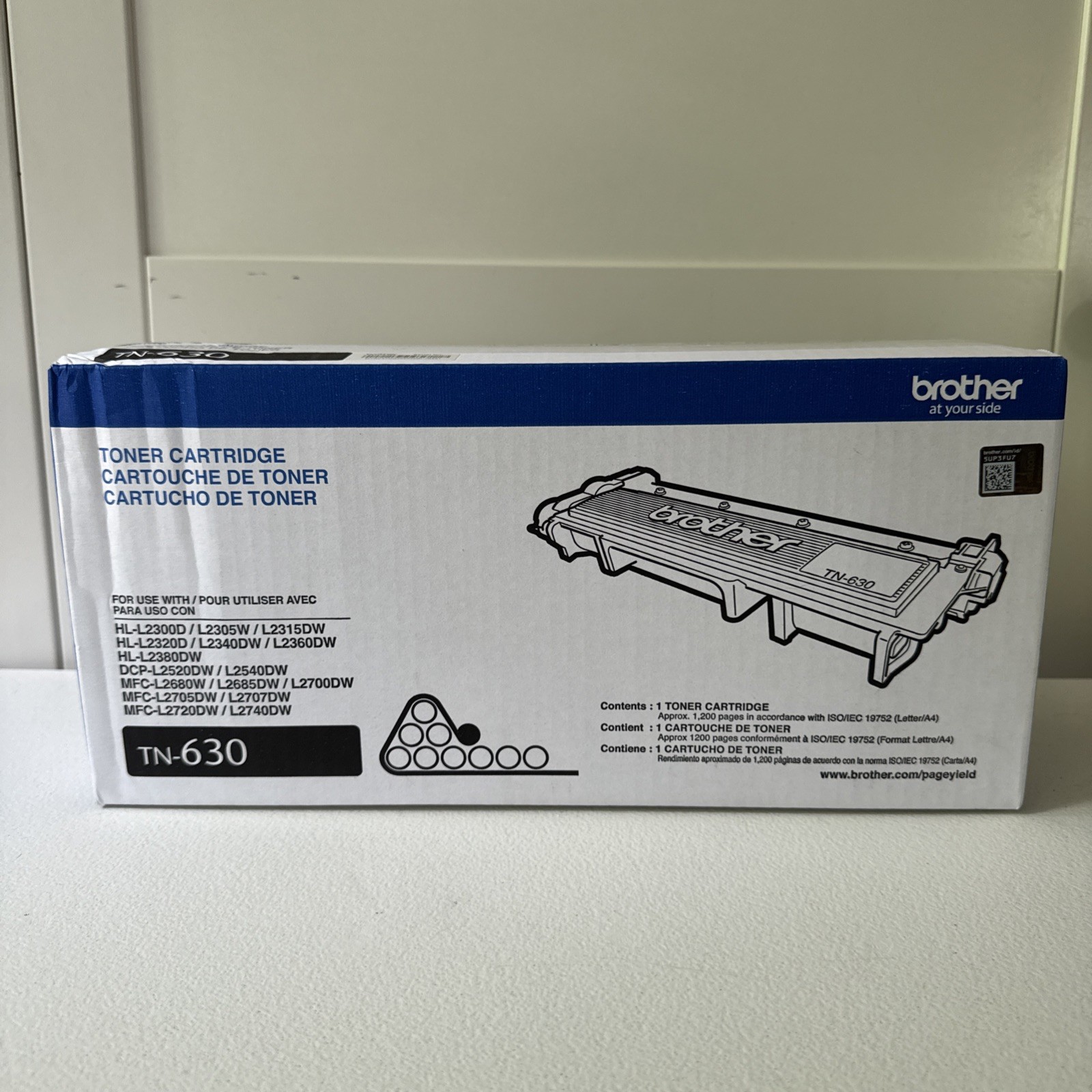 Genuine Brother TN630 TN-630 BLACK Toner Cartridge