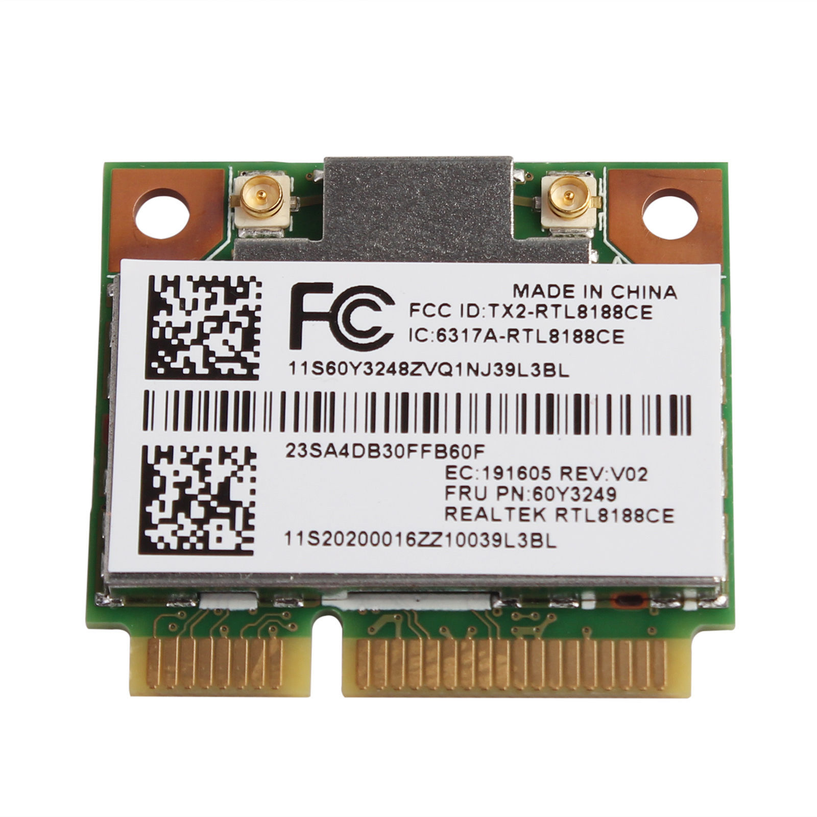 Wi-Fi Mini PCIe Realtek RTL8188CE 60Y3249 from Lenovo ThinkPad T420 + Edge E520