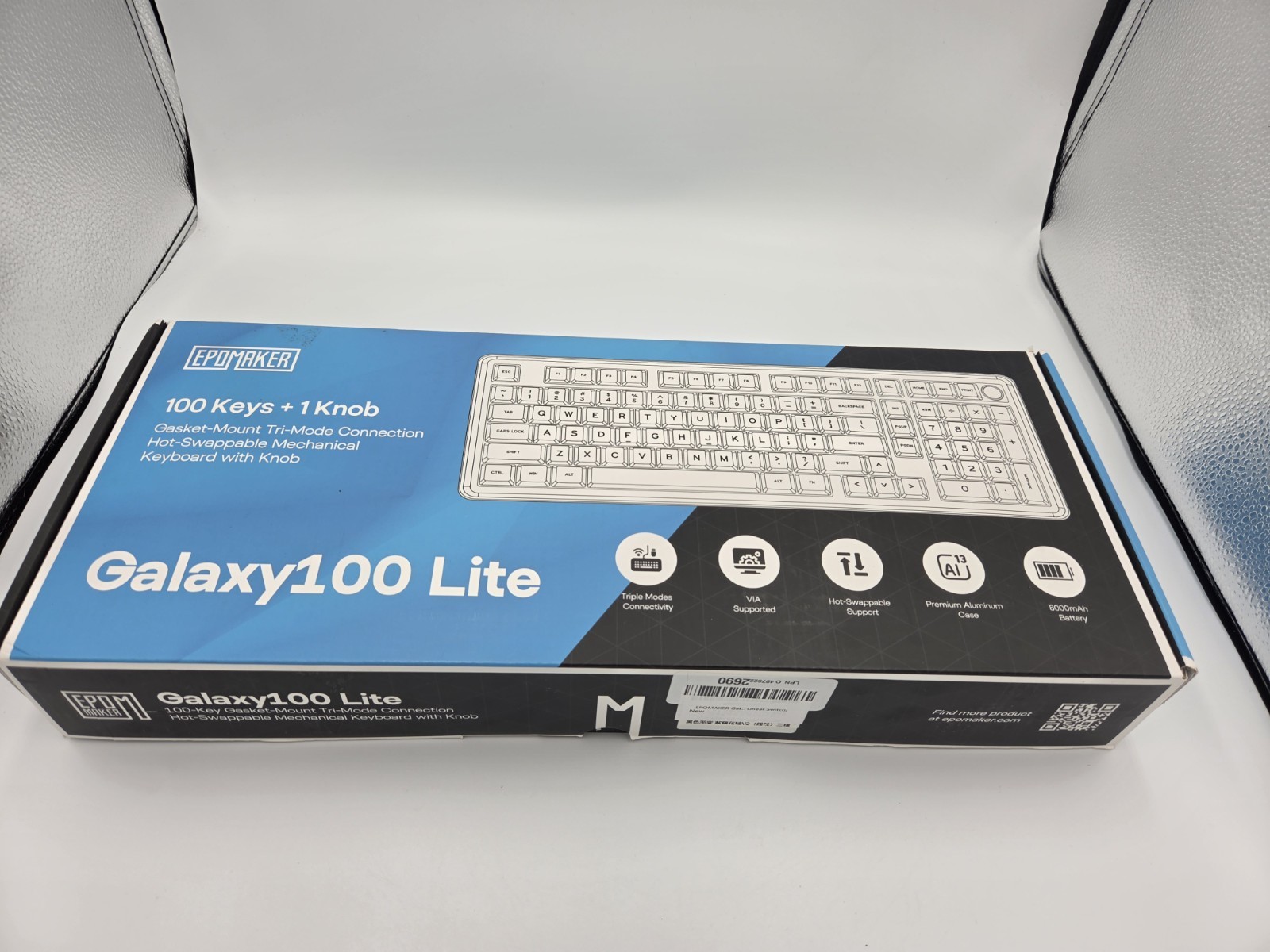 EPOMAKER Galaxy100 Lite QMK/VIA Gaming Keyboard Wisteria Linear Switch, Black