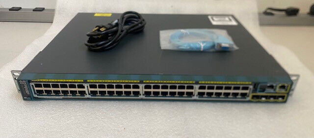 Cisco WS-C2960S-48FPS-L V04 48-Port Rack Switch w/C2960S-STACK Flex Stack Module