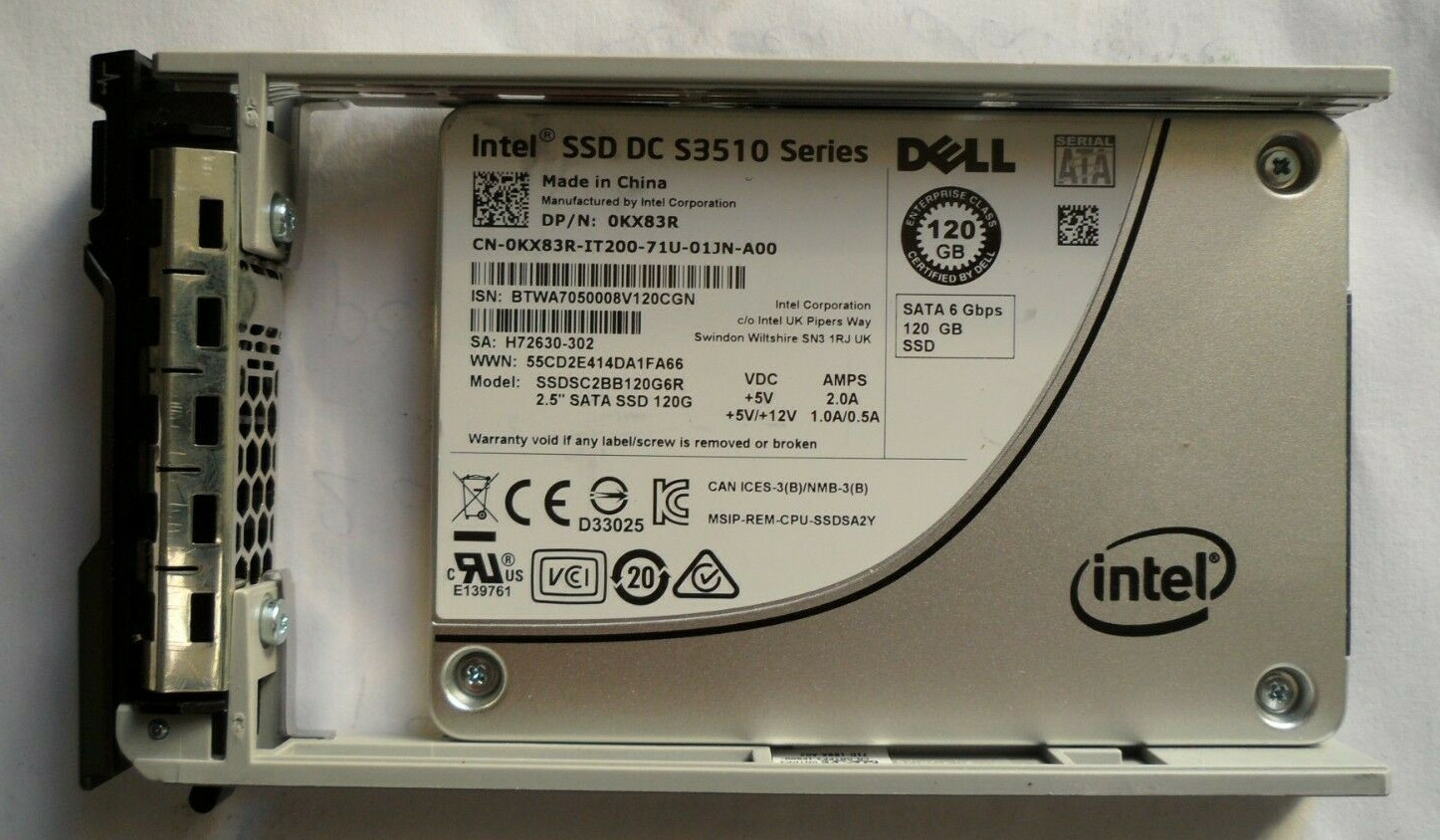 Dell Intel DC S3510 SSDSC2BB120G6R 120GB SATA 2.5 SSD 0KX83R