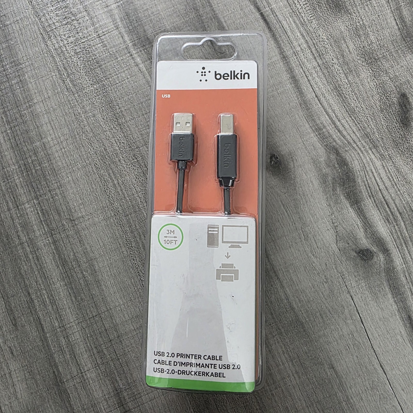 Belkin Premium USB 2.0 Printer Cable 10 Feet Length