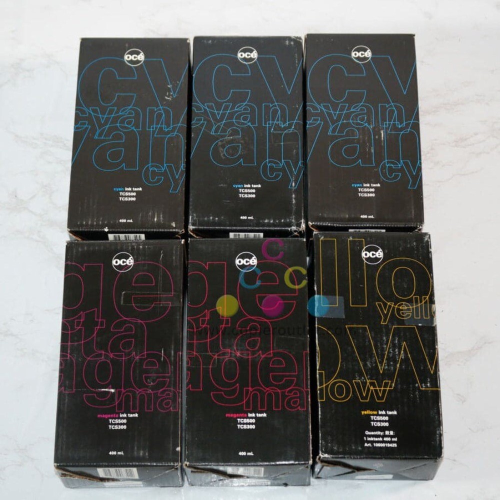 6 OEM Oce TCS500/TCS300 CCCMMY Ink Tanks 1060019425, 1060019426, 1060019427