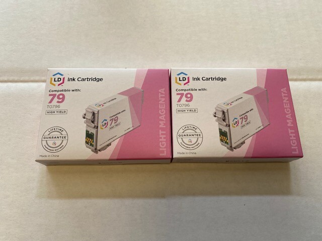 2 -LD Remanufactured Ink Cartridge for Epson 79 T079620 High Yield Light Magenta