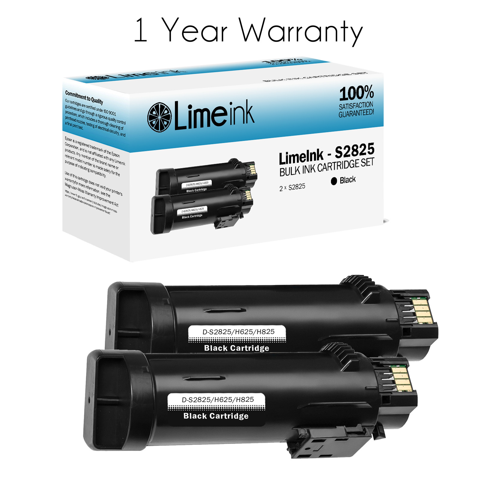 2 Black Toner Cartridges for Dell H625cdw H825cdw S2825cdn H625 H825 s2825 Ink