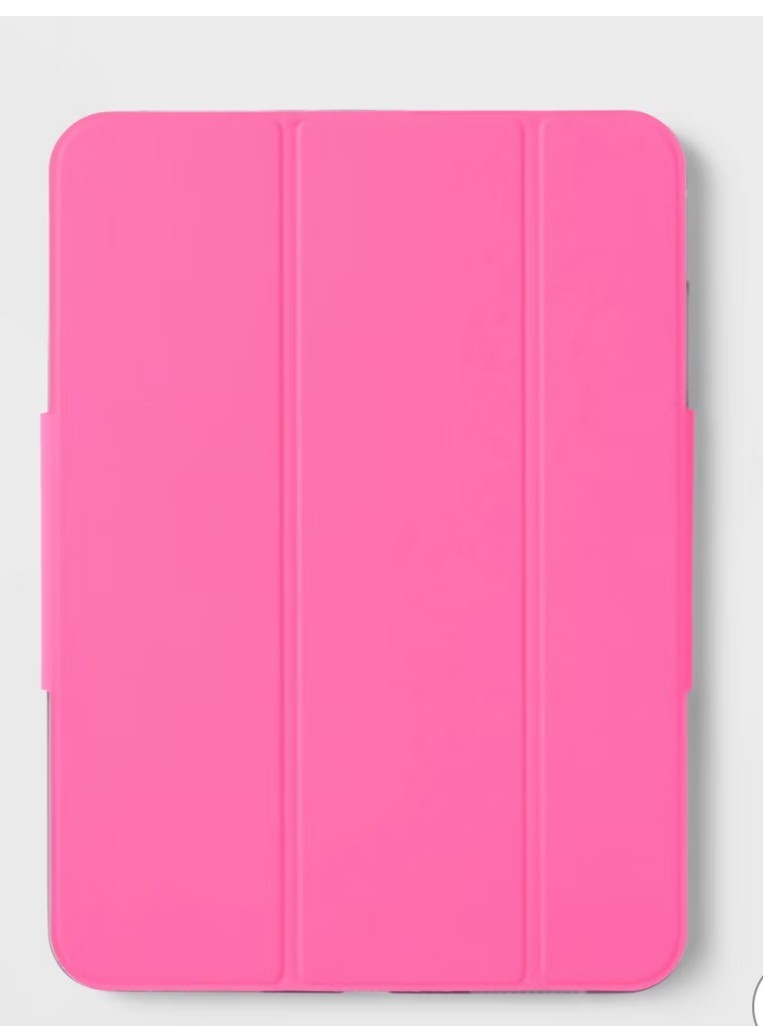 heyday Pink Folding Folio Stand Case Cover for Apple iPad Tablet 10th gen