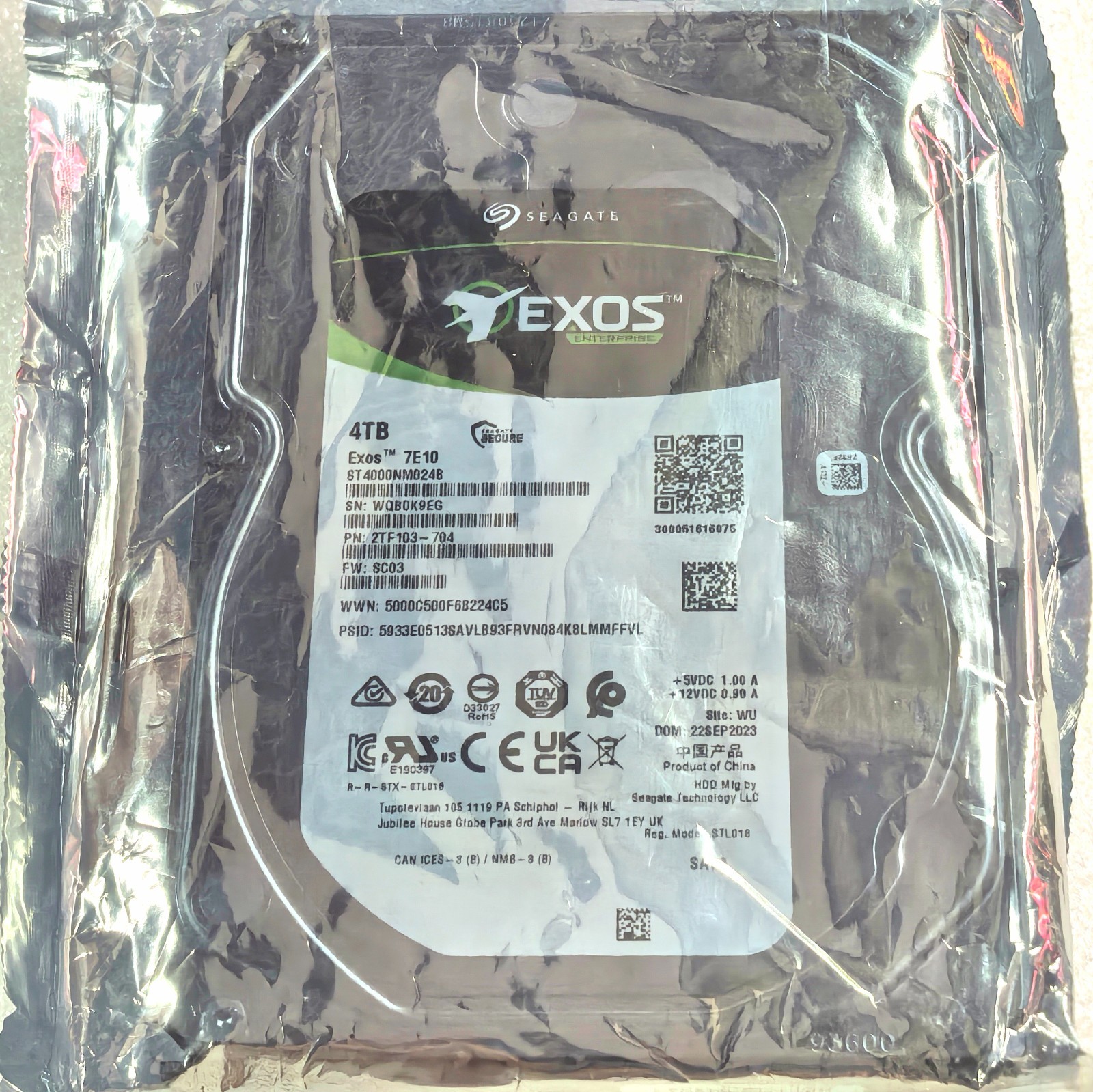 Seagate Exos 7E10 4TB ST4000NM024B 6Gb/s 256MB SATA 3.5" Enterprise Hard Drive
