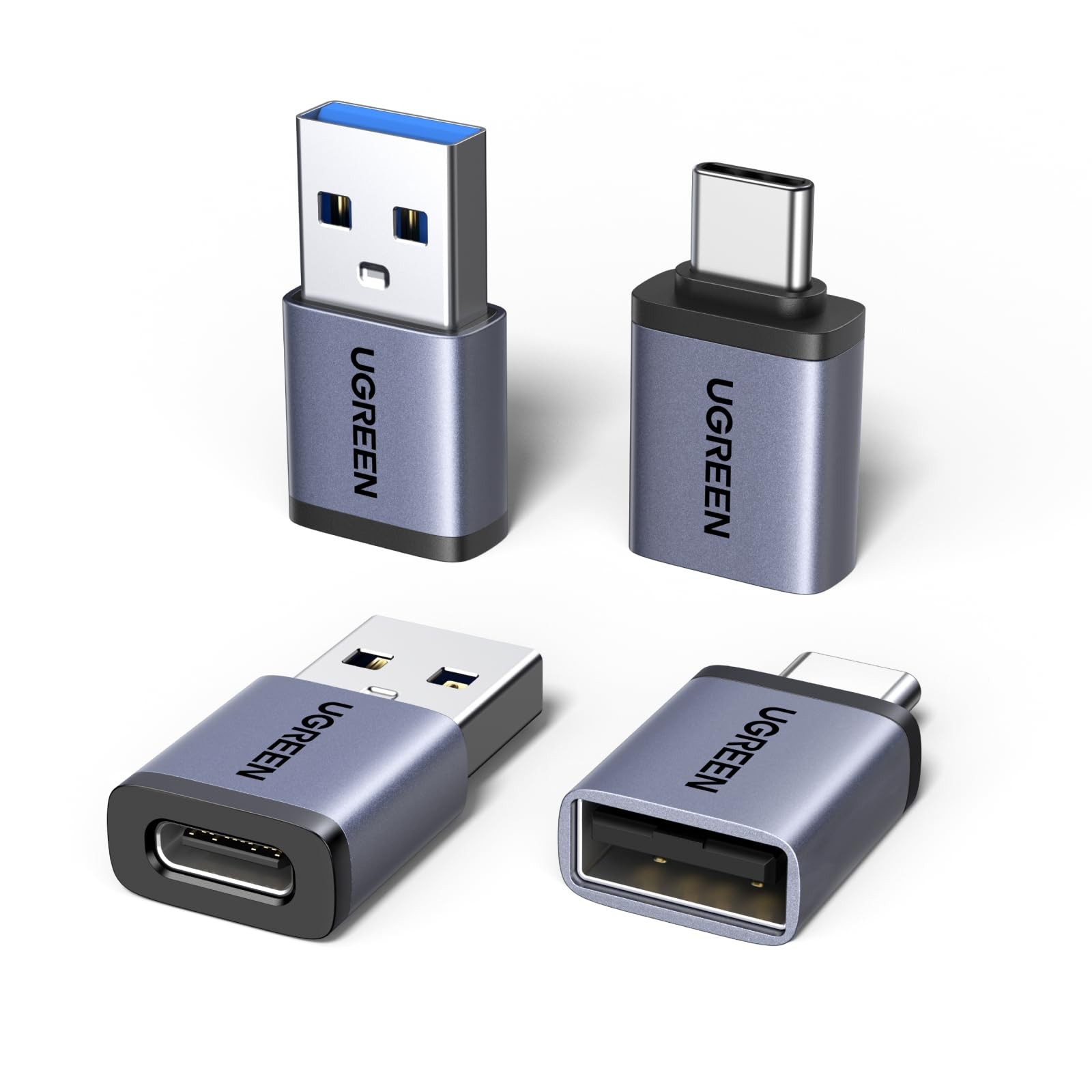 UGREEN USB to C Adapter Combo 4-Pack, 10Gbps Type C Converter small, Space