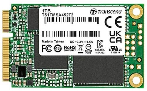 Transcend MSA452T2 1TB SATAIII 560MB/s TLC 3K P/E mSATA SSD Solid State Drive