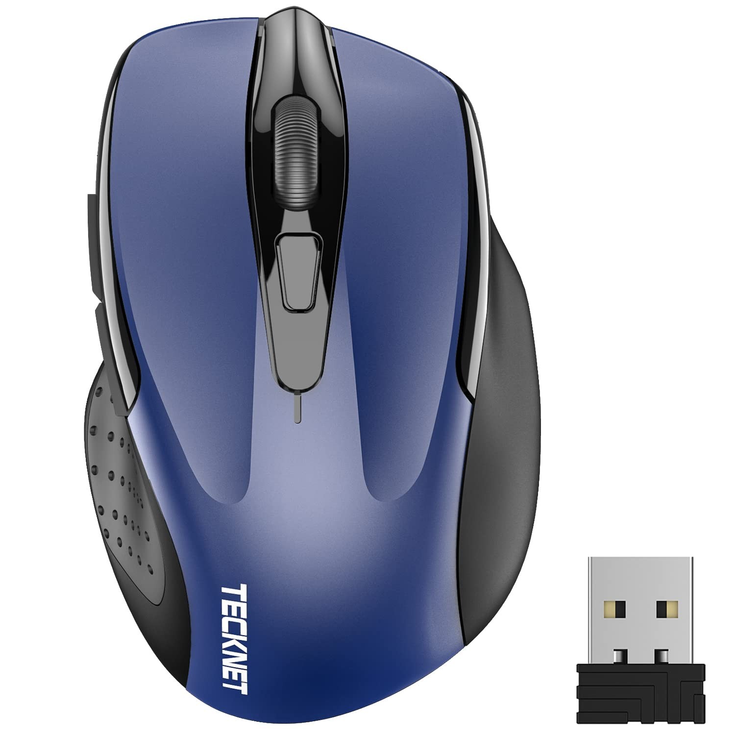 TECKNET Wireless Mouse, 2.4G Ergonomic Computer Mouse, 2600 DPI, Blue