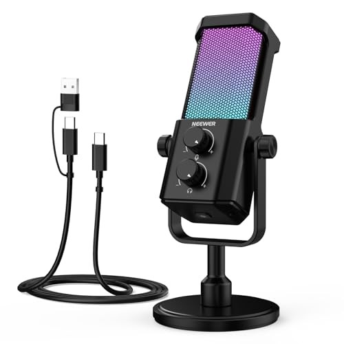 NEEWER USB Microphone with AI Noise Cancelling Plug-and-Play Cardioid Polar