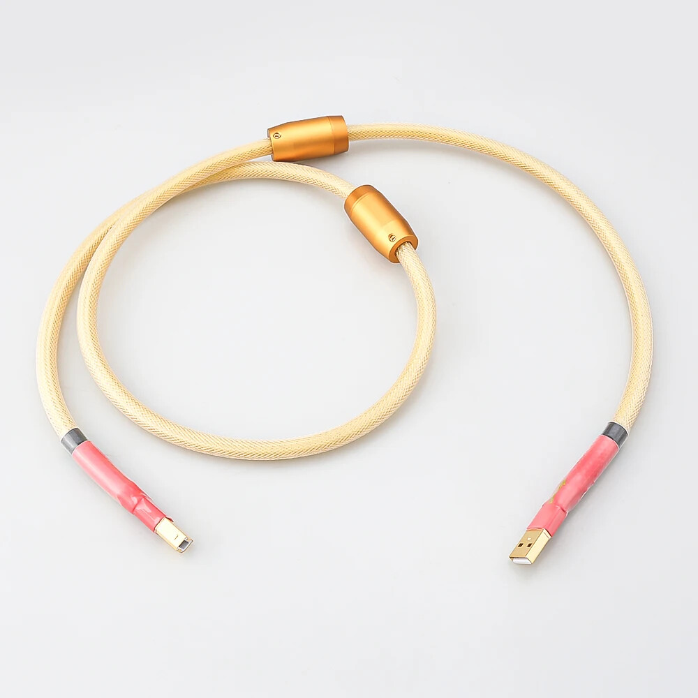 4N OFC Pure Copper Magnetic Ring Shield USB2.0 A to B Data Cable Print DAC Cable