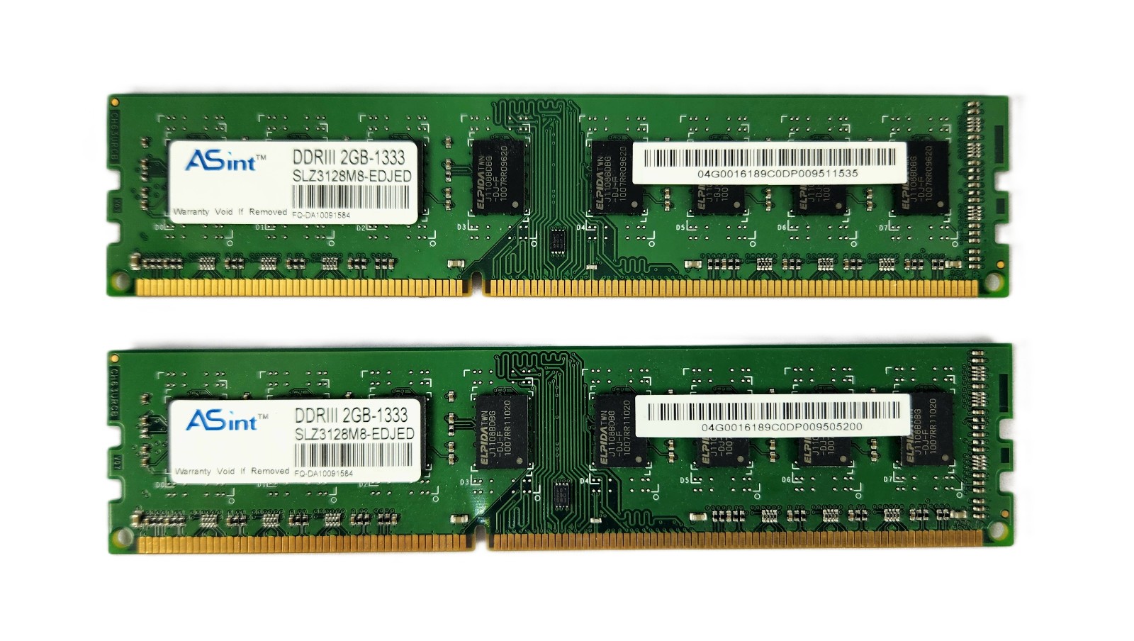 ASint DDRIII 2GB-1333 DDR3 4GB (2x2GB) 1333mhz RAM SLZ3128M8-EDJED Desktop RAM