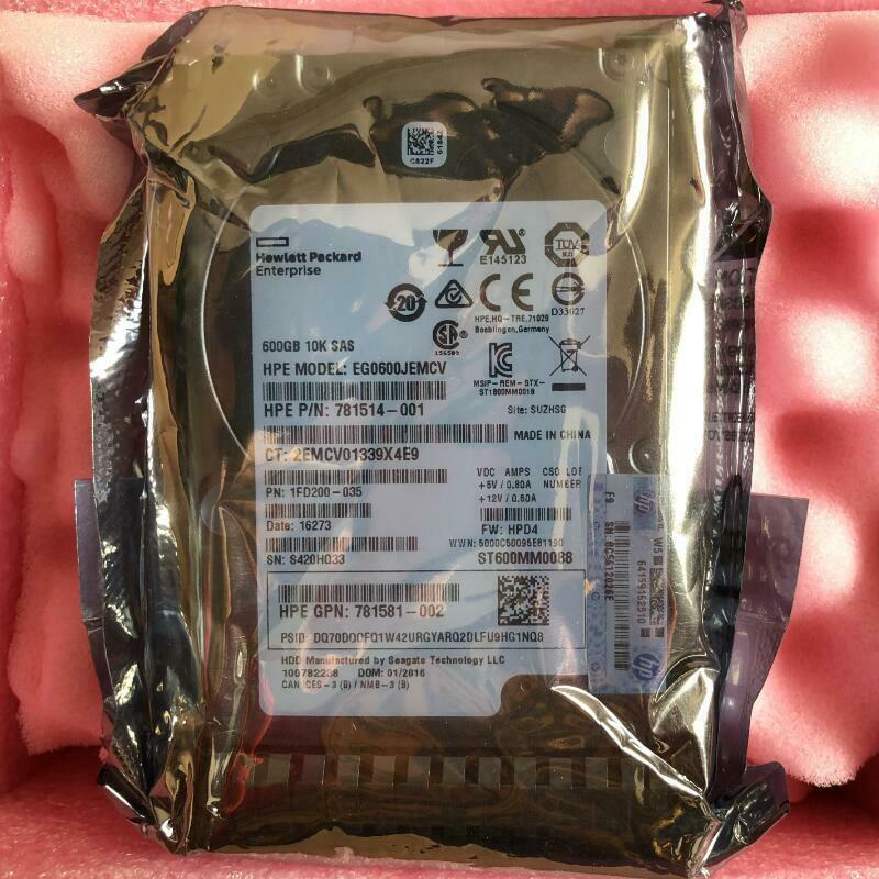 781516-B21 781577-001 HPE 600GB 2.5" 12G 10K SAS SFF Enterprise Server HDD