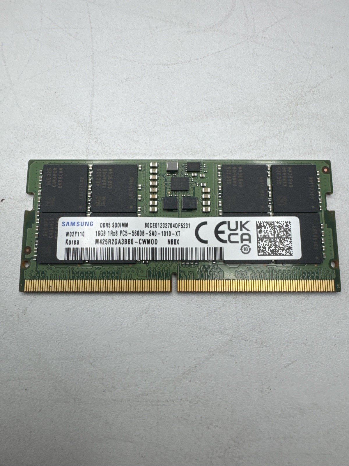 Samsung 16GB DDR5 SODIMM 1Rx8 PC5-5600B-SA0-1010-XT