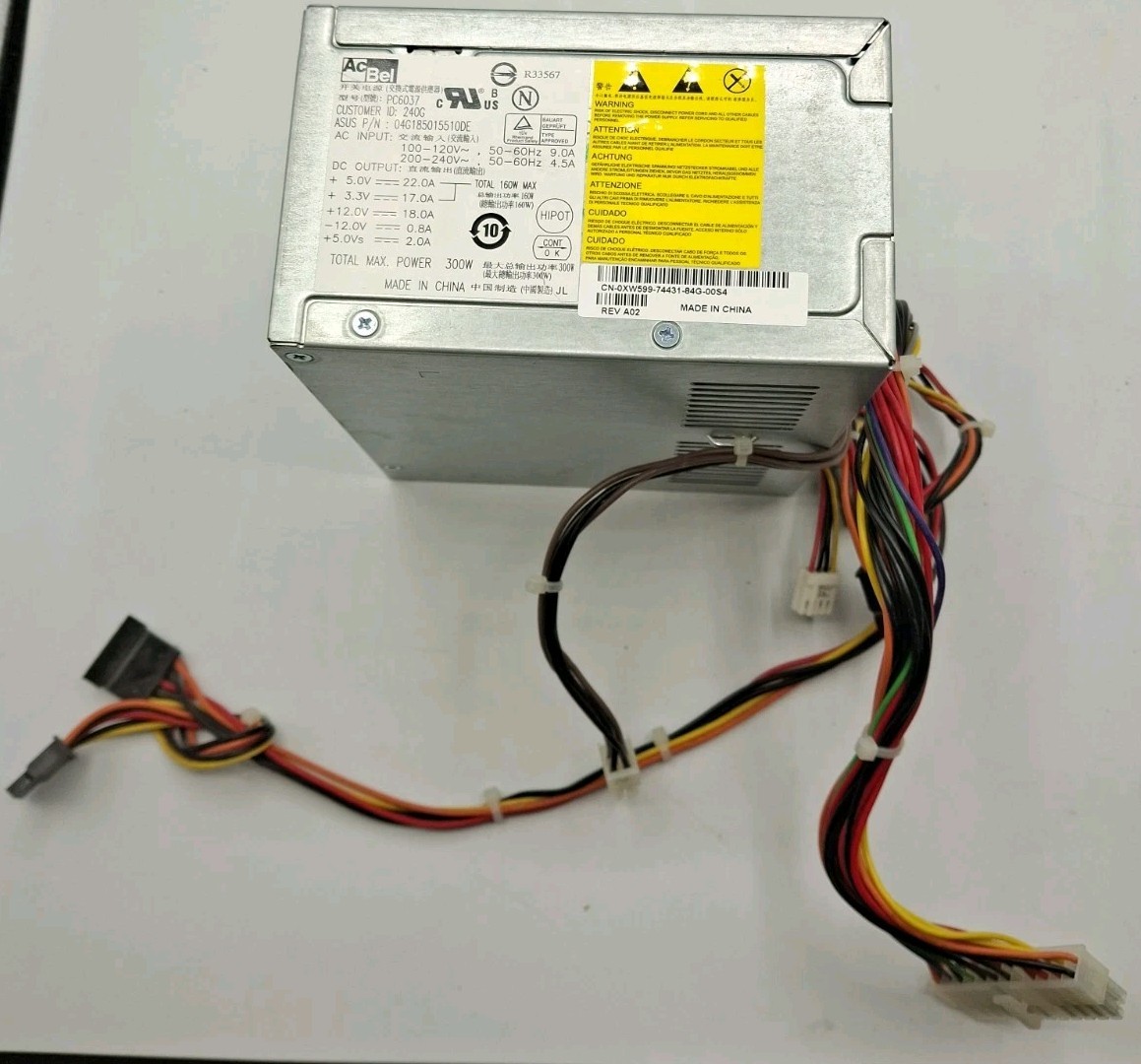 AcBel PC6037 300W Power Supply  XW599 0XW599