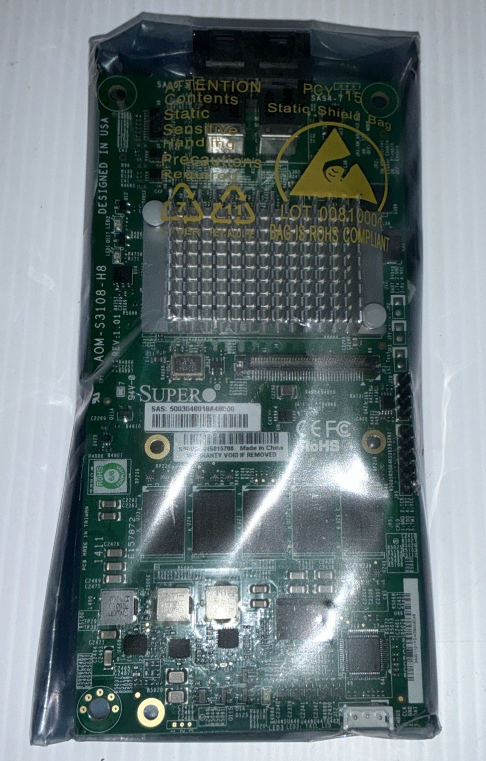 Supermicro AOM-S3108-H8  12Gb/s 8-Port SAS Raid Adapter