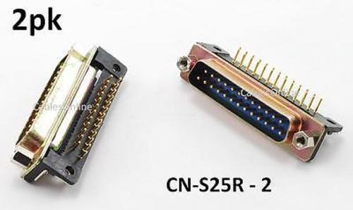 2-PACK DB25 Male Right Angle "D" Connector Adapter for Circuit Boards, CN-S25R