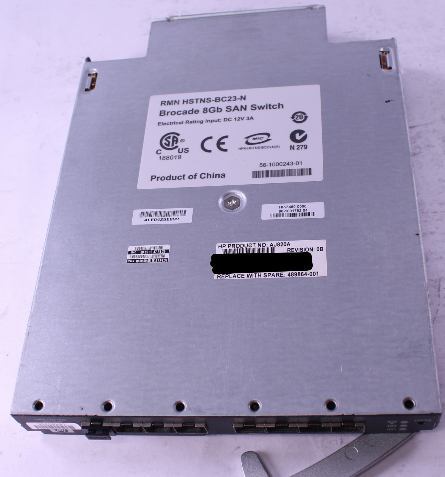 HP AJ820A 8/12 12P 8G FC SAN Switch 489864-001 