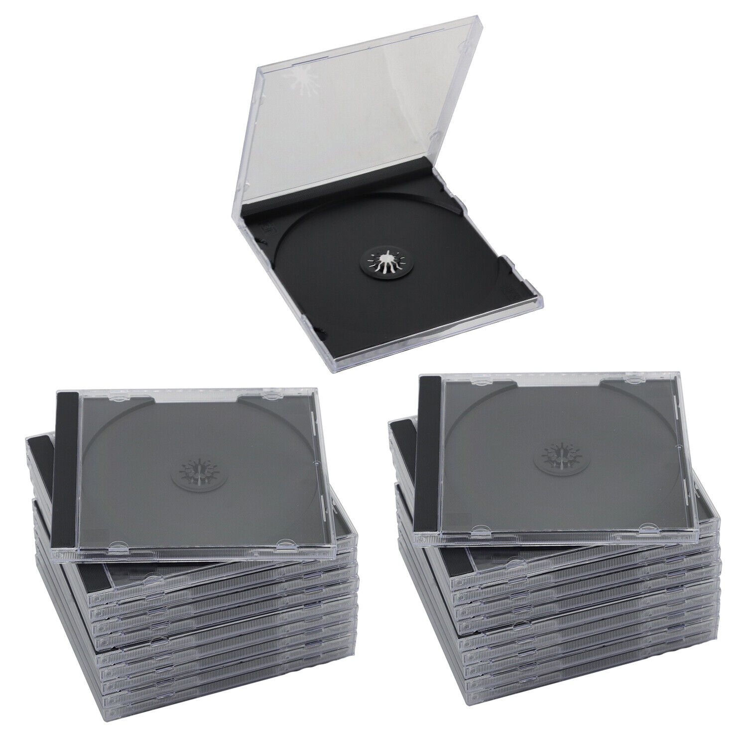 20x Single Disc STANDARD CD Jewel Case Lots Black transparent packing Box