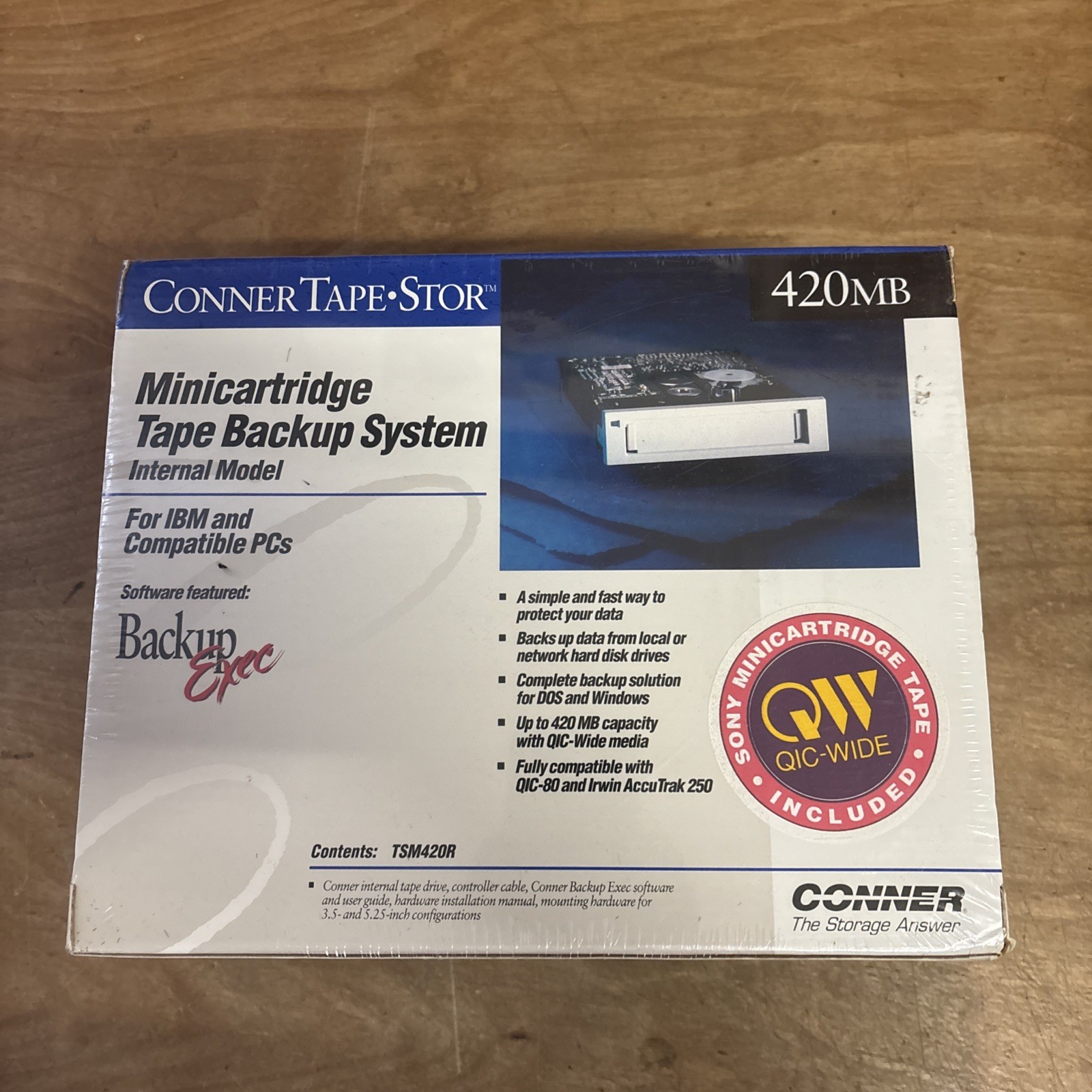 CONNER TAPE STOR INTERNAL TAPE BACKUP SYSTEM 420MB