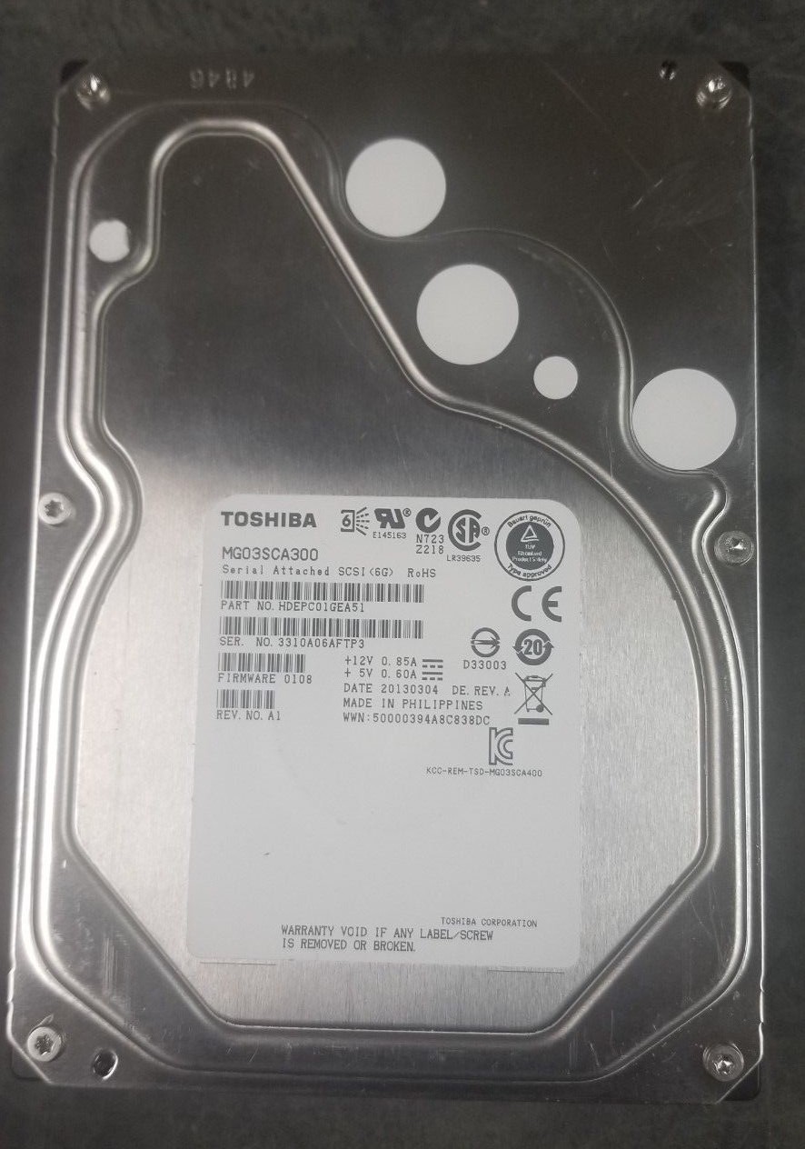 Toshiba MG03ACA300 3TB SAS 7200RPM 3.5" HDD