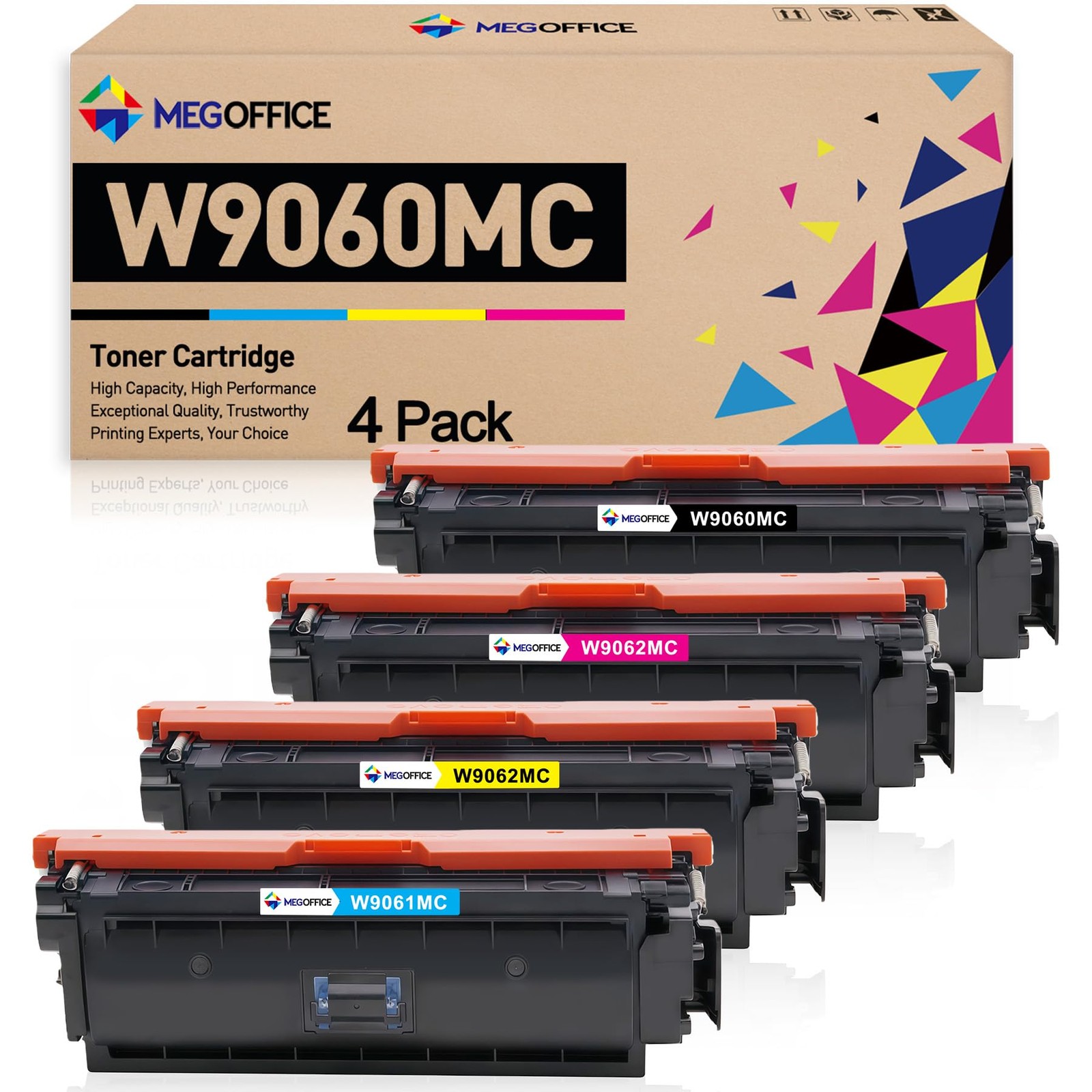 MEGOFFICE Compatible Toner High Yield, W9060MC W9061MC W9062MC W9063MC