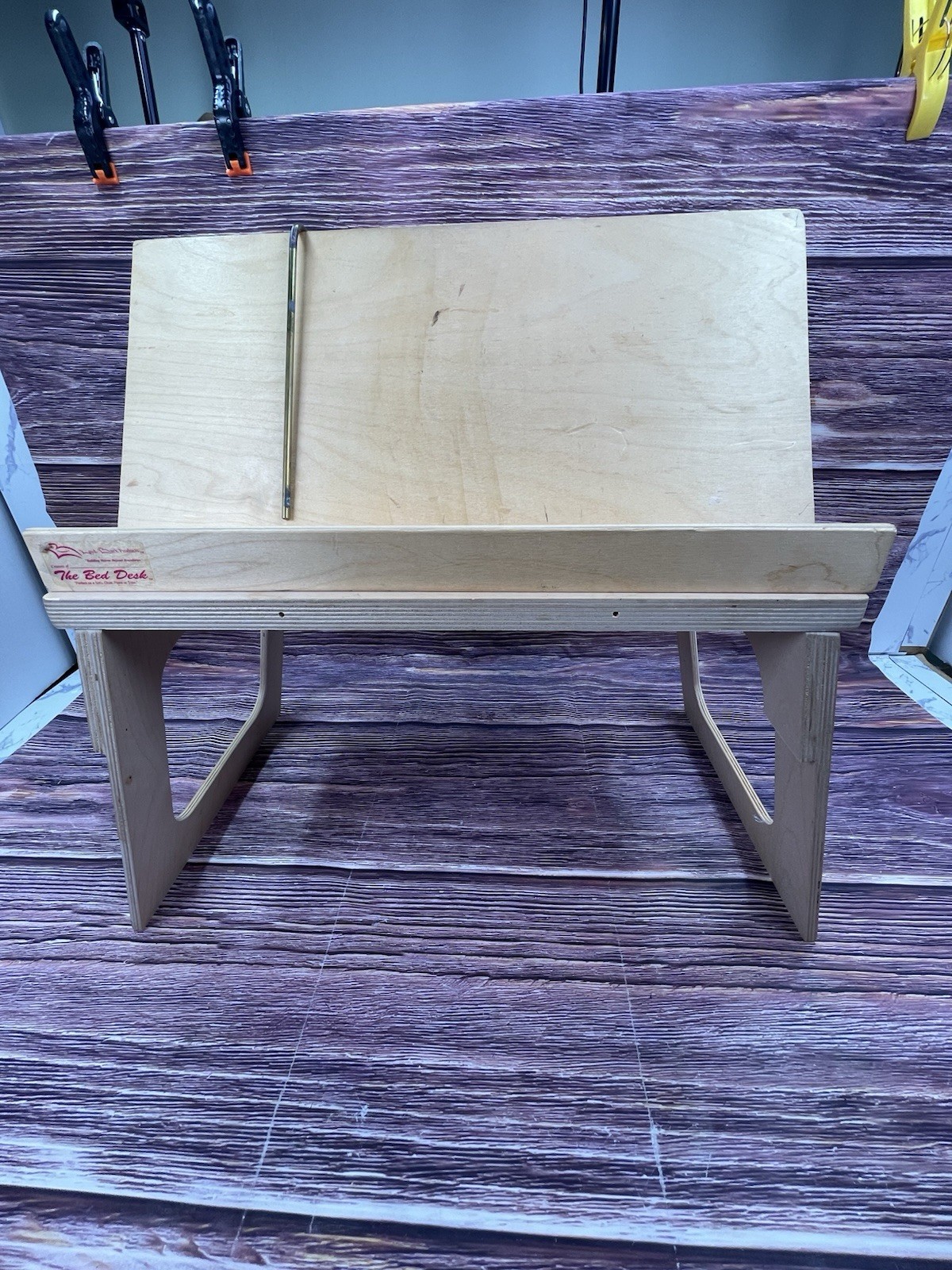 VTG The Bed Desk Layd Back Products Birchwood Made in USA Folds Flat Adjustable