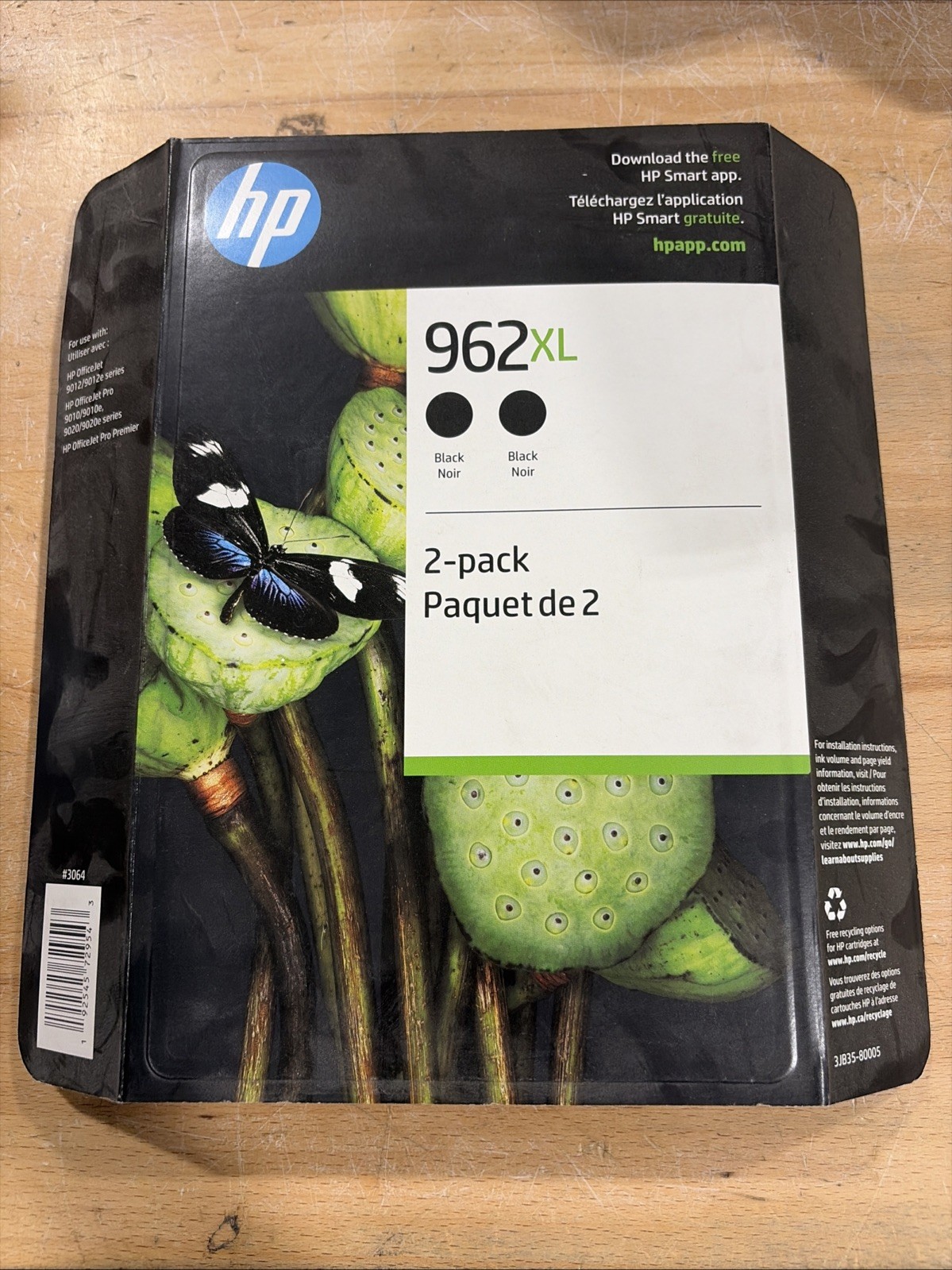 HP 962XL (3JB35BN) Black Toner Cartridge - 2 Pack